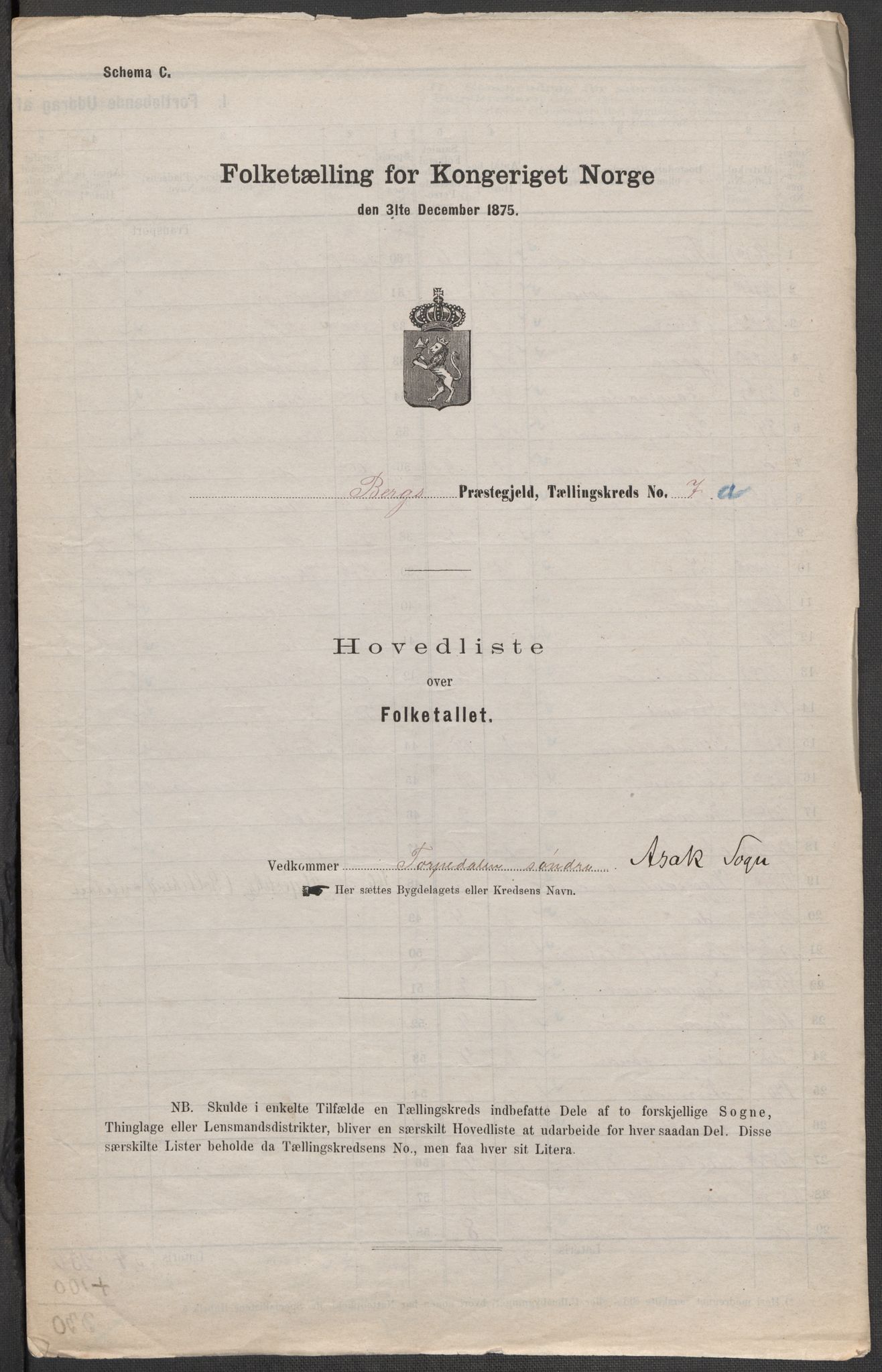 RA, 1875 census for 0116P Berg, 1875, p. 27
