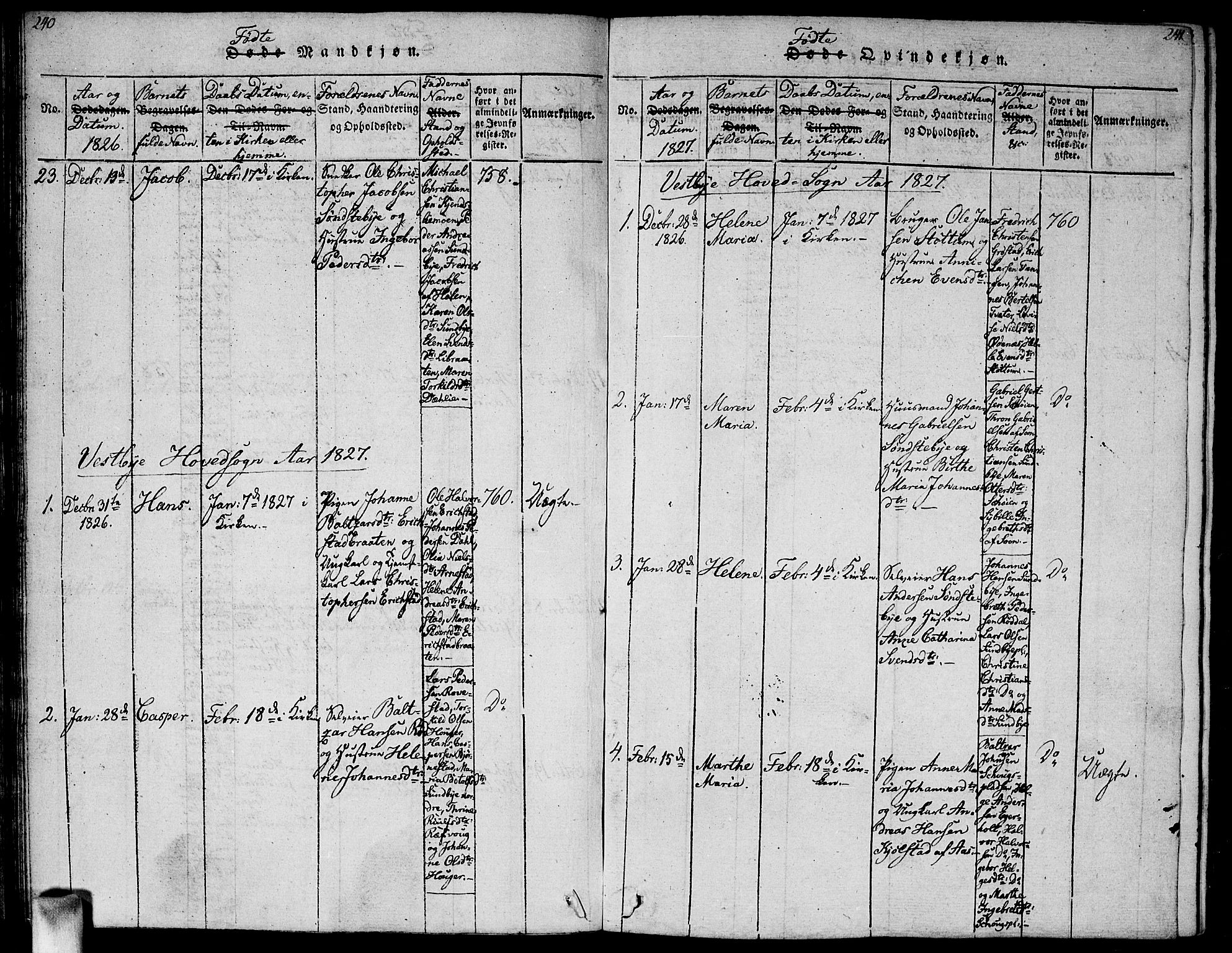 Vestby prestekontor Kirkebøker, SAO/A-10893/G/Ga/L0001: Parish register (copy) no. I 1, 1814-1827, p. 240-241