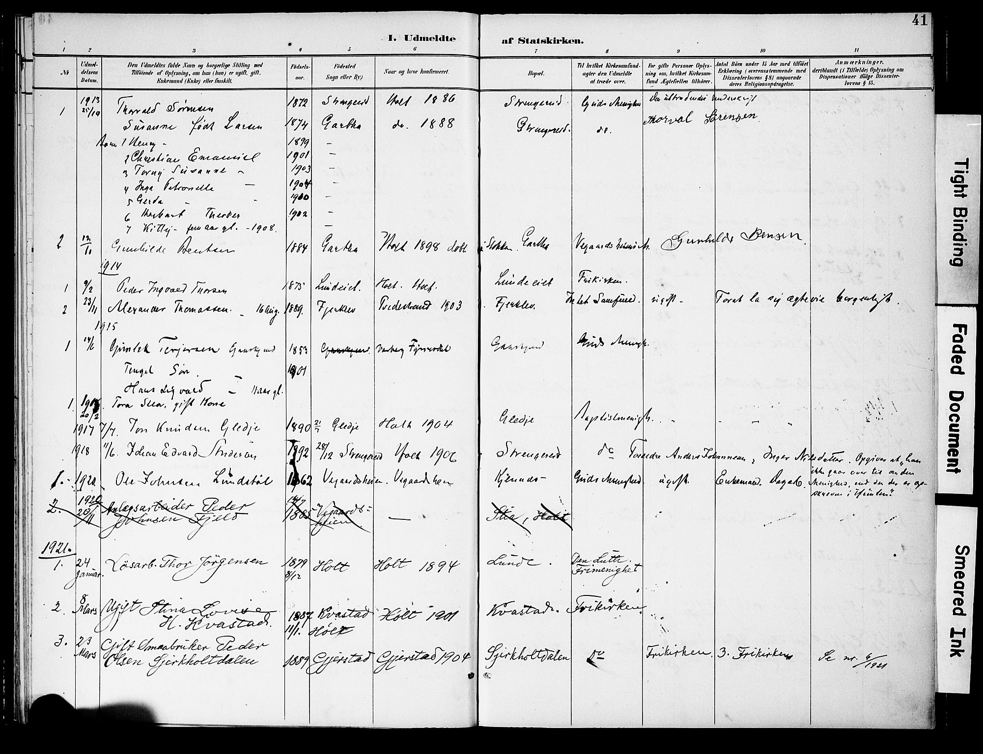 Holt sokneprestkontor, AV/SAK-1111-0021/F/Fa/L0011: Parish register (official) no. A 11, 1880-1931, p. 41