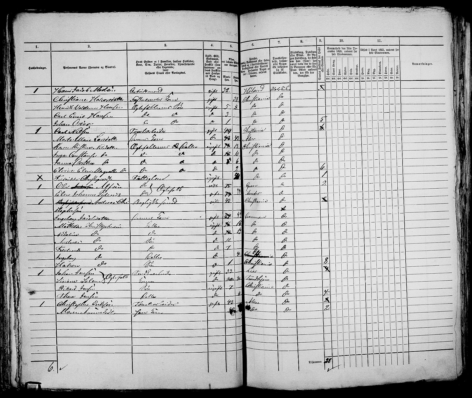 RA, 1865 census for Kristiania, 1865, p. 3306