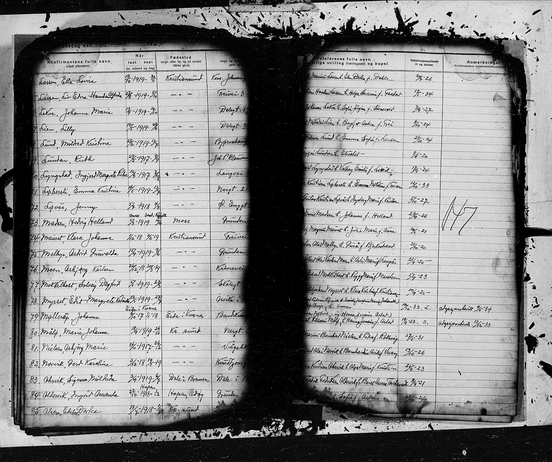 Kristiansund sokneprestkontor, AV/SAT-A-1068/1/I/I1: Parish register (official) no. 9c, 1925-1934, p. 147