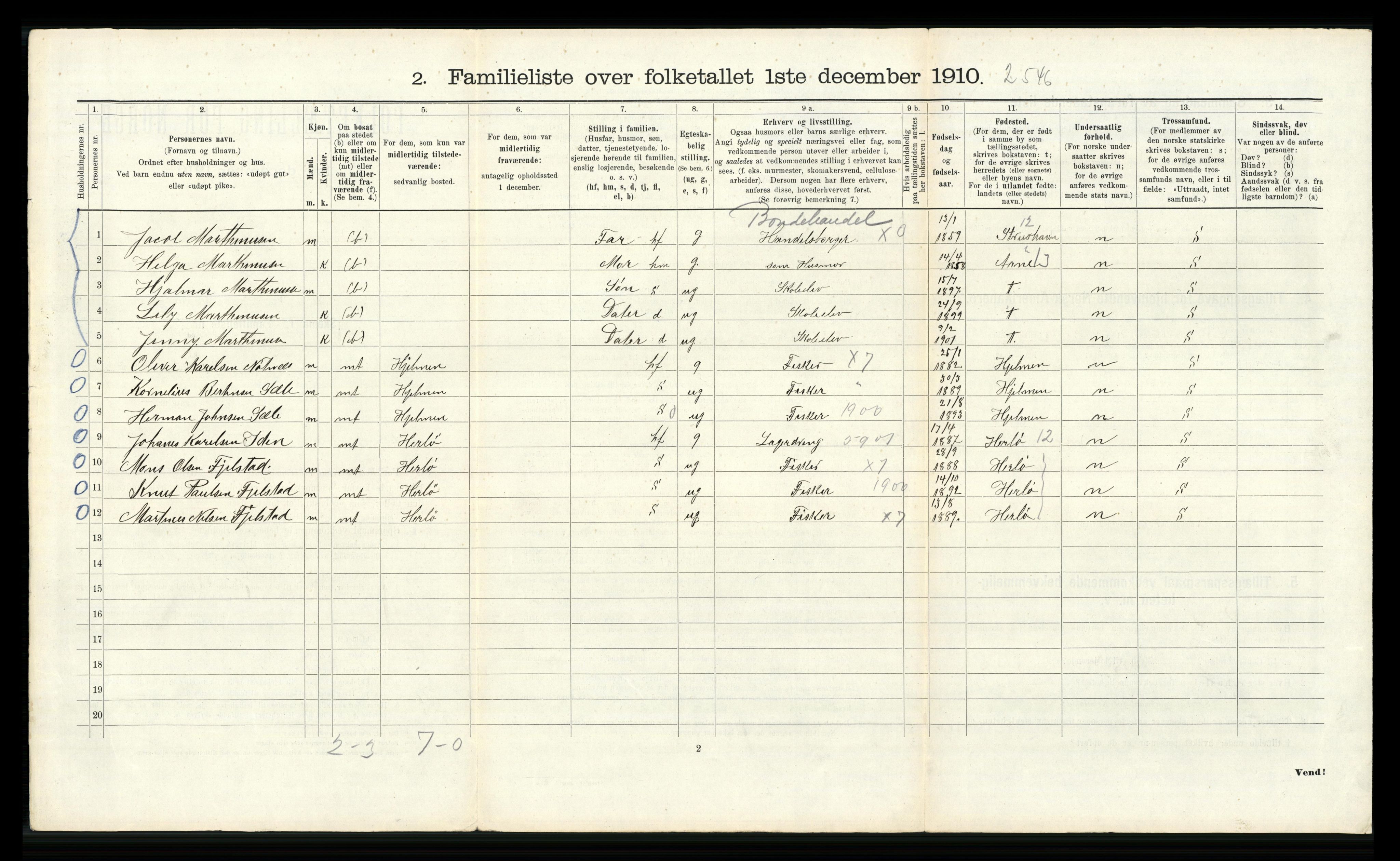 RA, 1910 census for Bergen, 1910, p. 27780