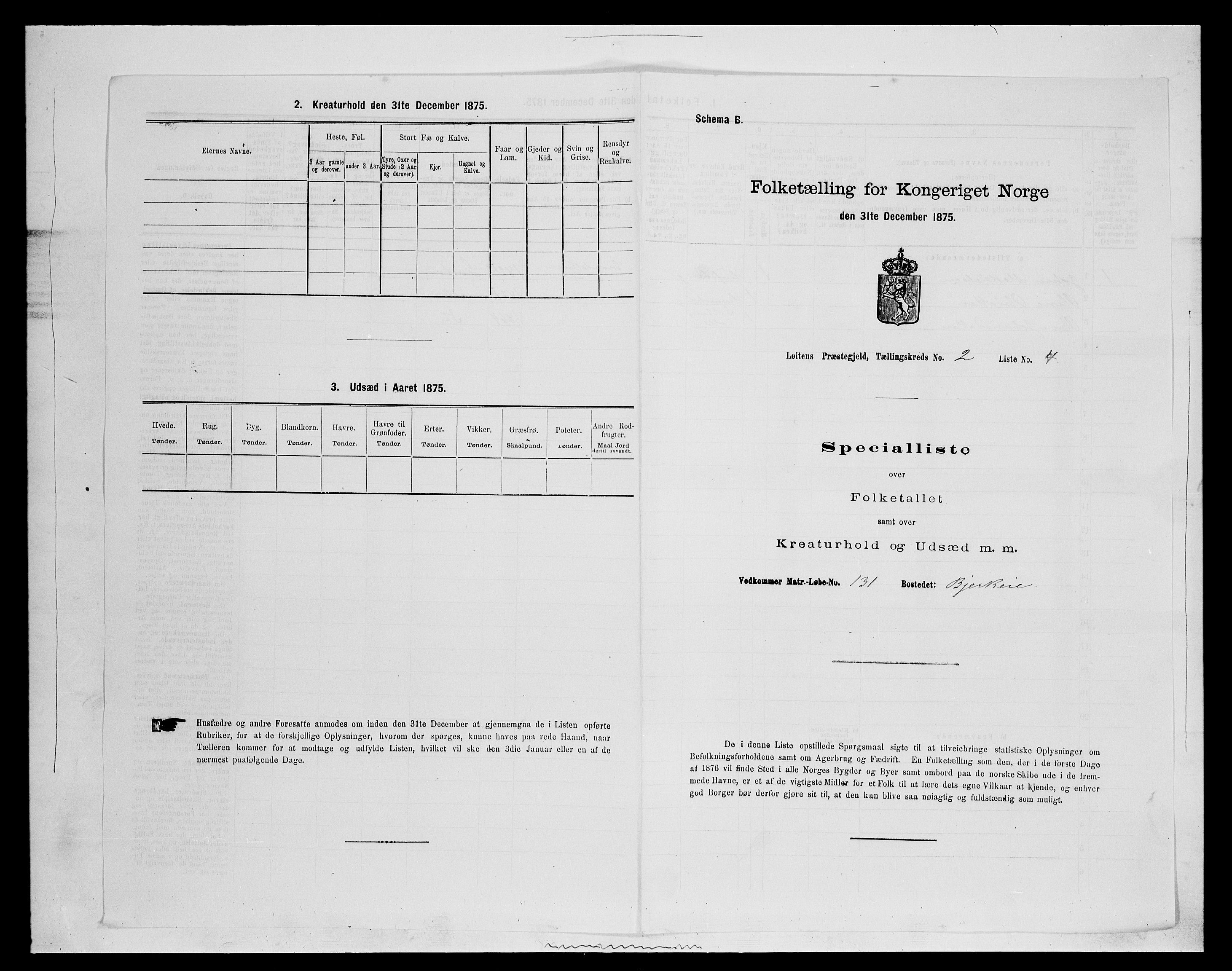 SAH, 1875 census for 0415P Løten, 1875, p. 439