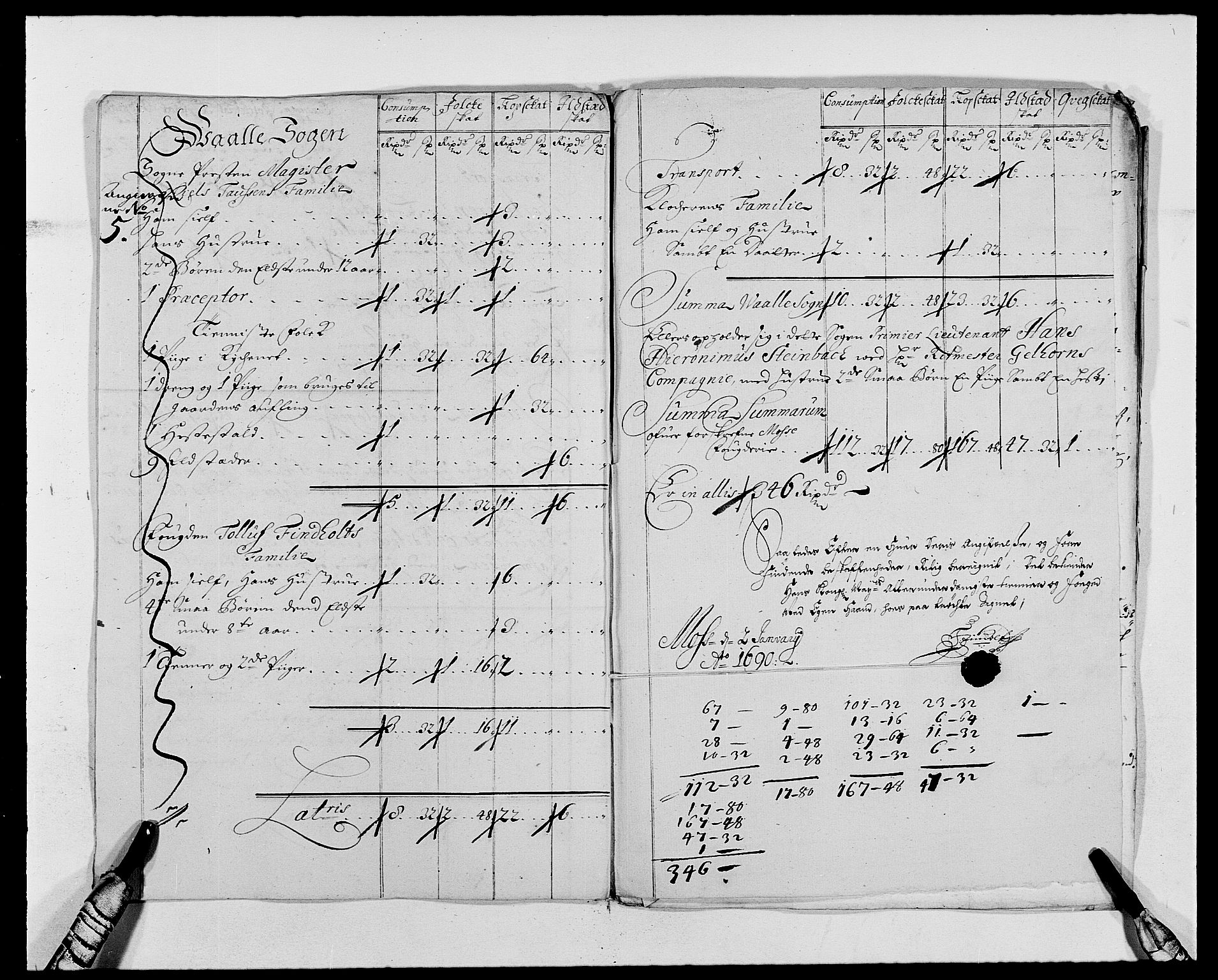 Rentekammeret inntil 1814, Reviderte regnskaper, Fogderegnskap, AV/RA-EA-4092/R02/L0106: Fogderegnskap Moss og Verne kloster, 1688-1691, p. 261