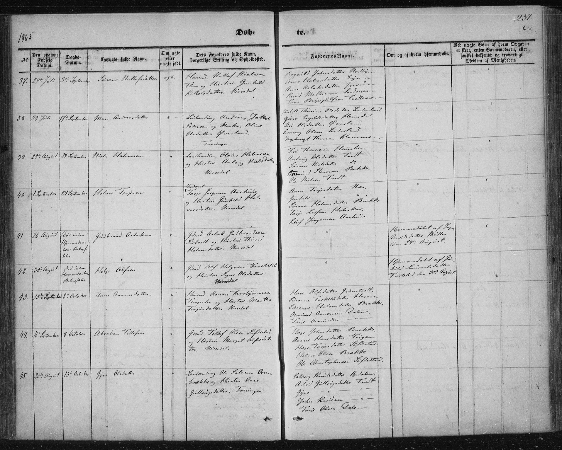 Nissedal kirkebøker, AV/SAKO-A-288/F/Fa/L0003: Parish register (official) no. I 3, 1846-1870, p. 236-237