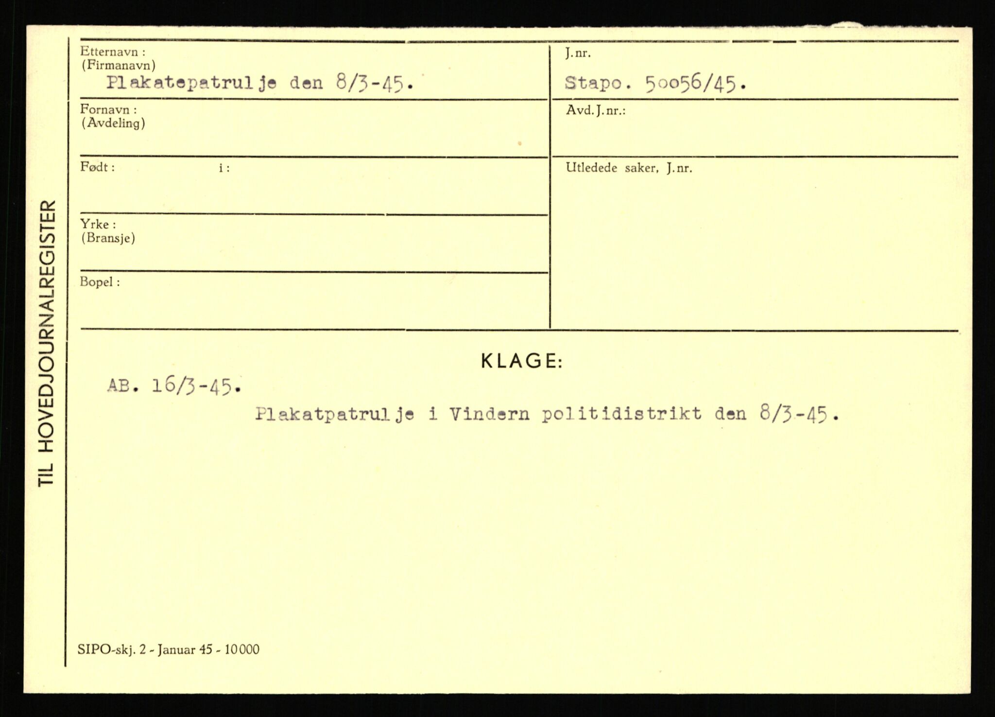 Statspolitiet - Hovedkontoret / Osloavdelingen, AV/RA-S-1329/C/Ca/L0012: Oanæs - Quistgaard	, 1943-1945, p. 4539