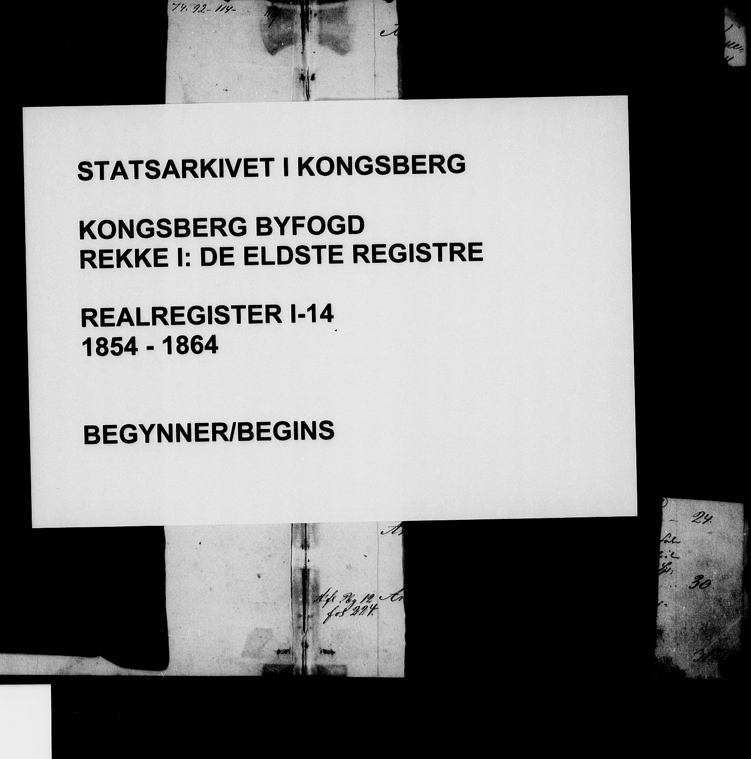 Kongsberg byfogd, SAKO/A-84/G/Gb/Gba/L0014: Mortgage register no. I 14, 1854-1864