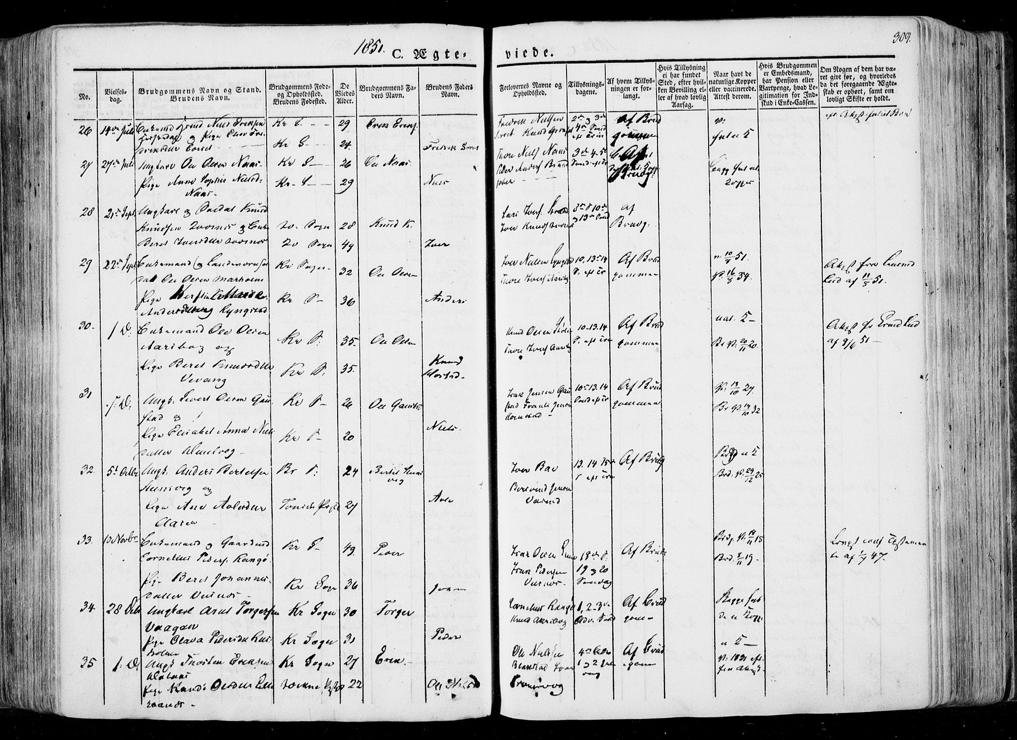 Ministerialprotokoller, klokkerbøker og fødselsregistre - Møre og Romsdal, SAT/A-1454/568/L0803: Parish register (official) no. 568A10, 1830-1853, p. 309