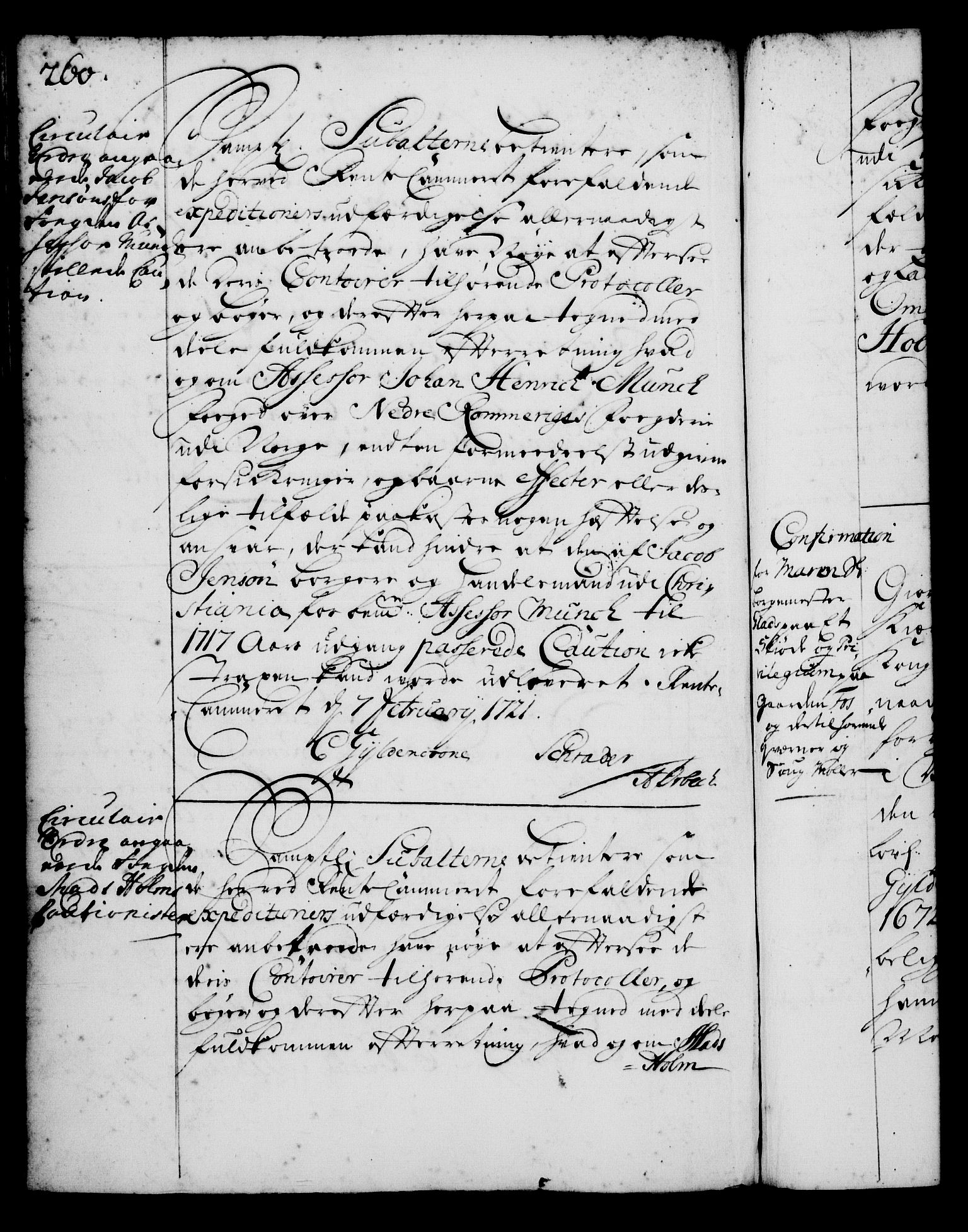 Rentekammeret, Kammerkanselliet, RA/EA-3111/G/Gg/Gga/L0001: Norsk ekspedisjonsprotokoll med register (merket RK 53.1), 1720-1723, p. 260