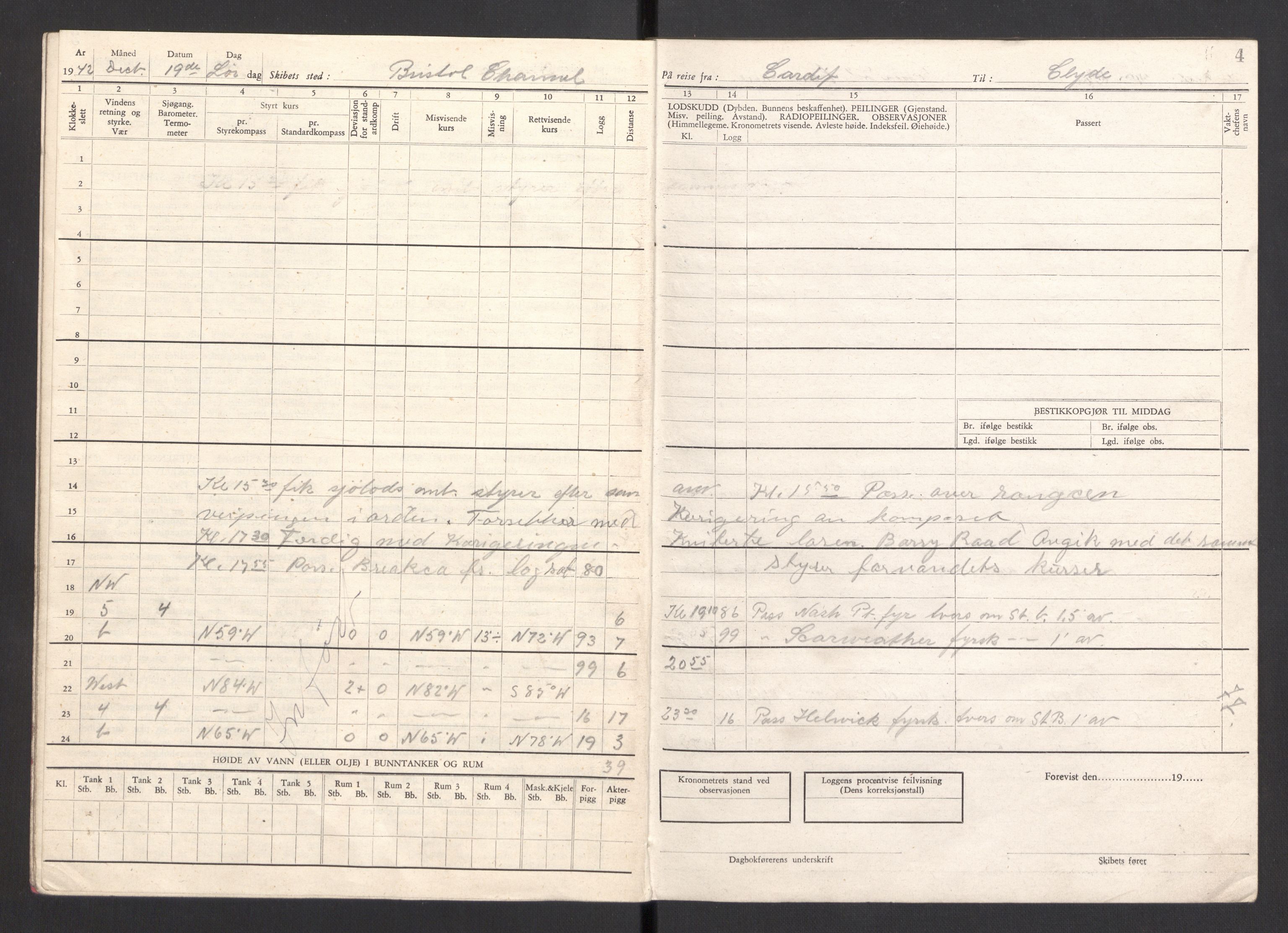 Nortraship, Skipsdagbøker, AV/RA-S-2168/F/L0639/0009: Boknr. 3105 - 3116 / Boknr. 3113 Hestmanden, 1942-1943, p. 4