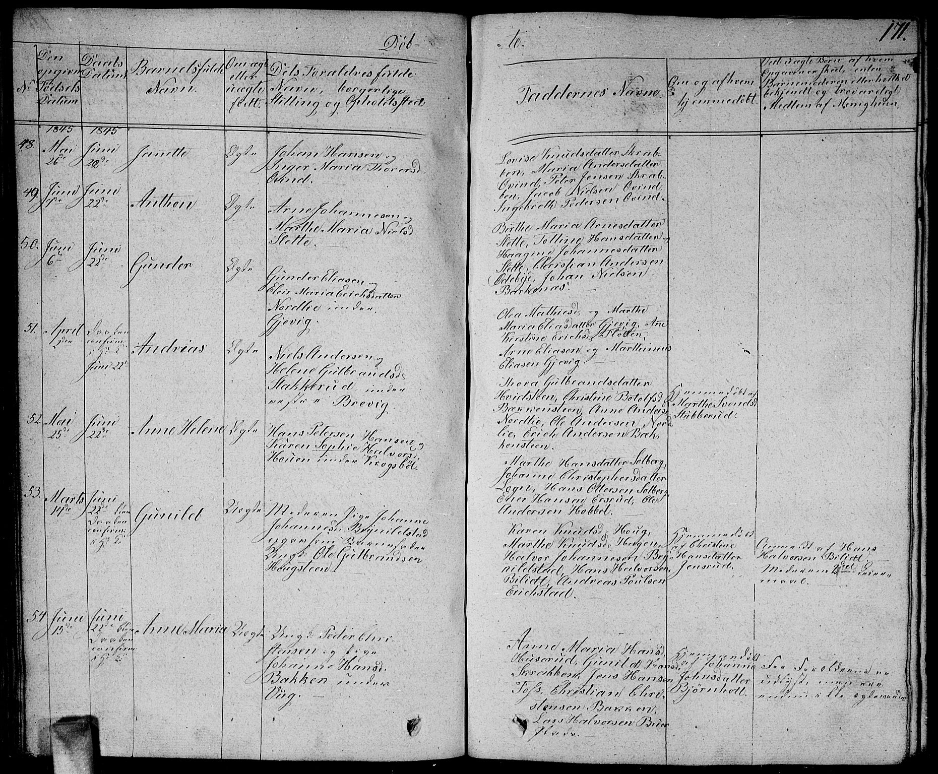 Enebakk prestekontor Kirkebøker, AV/SAO-A-10171c/G/Ga/L0003: Parish register (copy) no. I 3, 1833-1849, p. 171