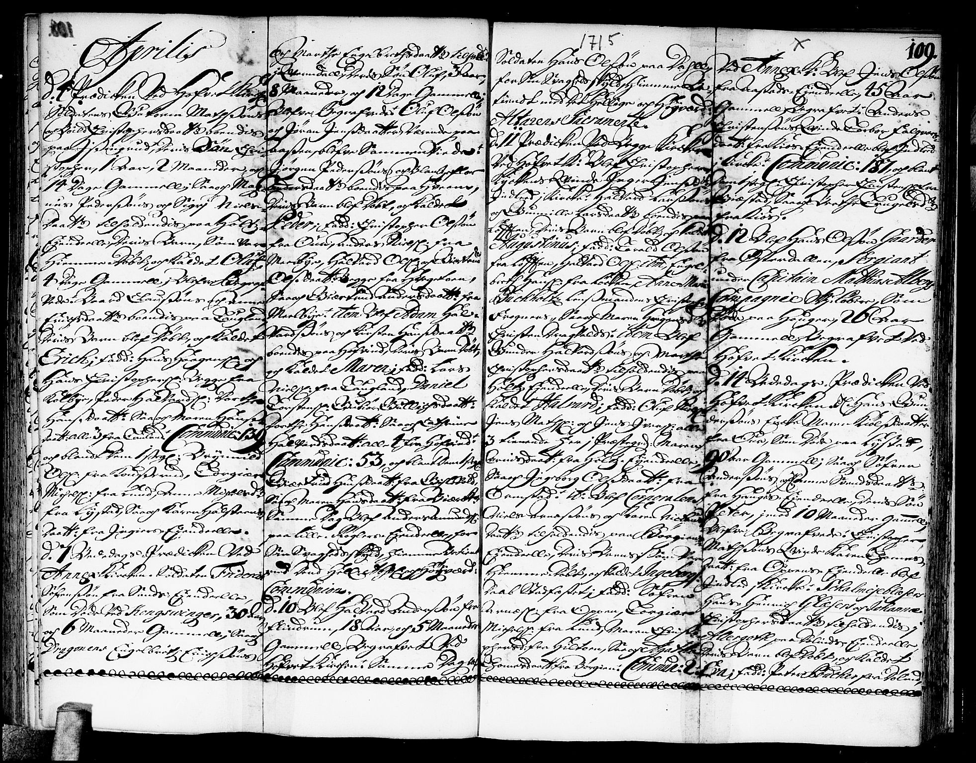 Ullensaker prestekontor Kirkebøker, AV/SAO-A-10236a/F/Fa/L0003: Parish register (official) no. I 3, 1711-1720, p. 109