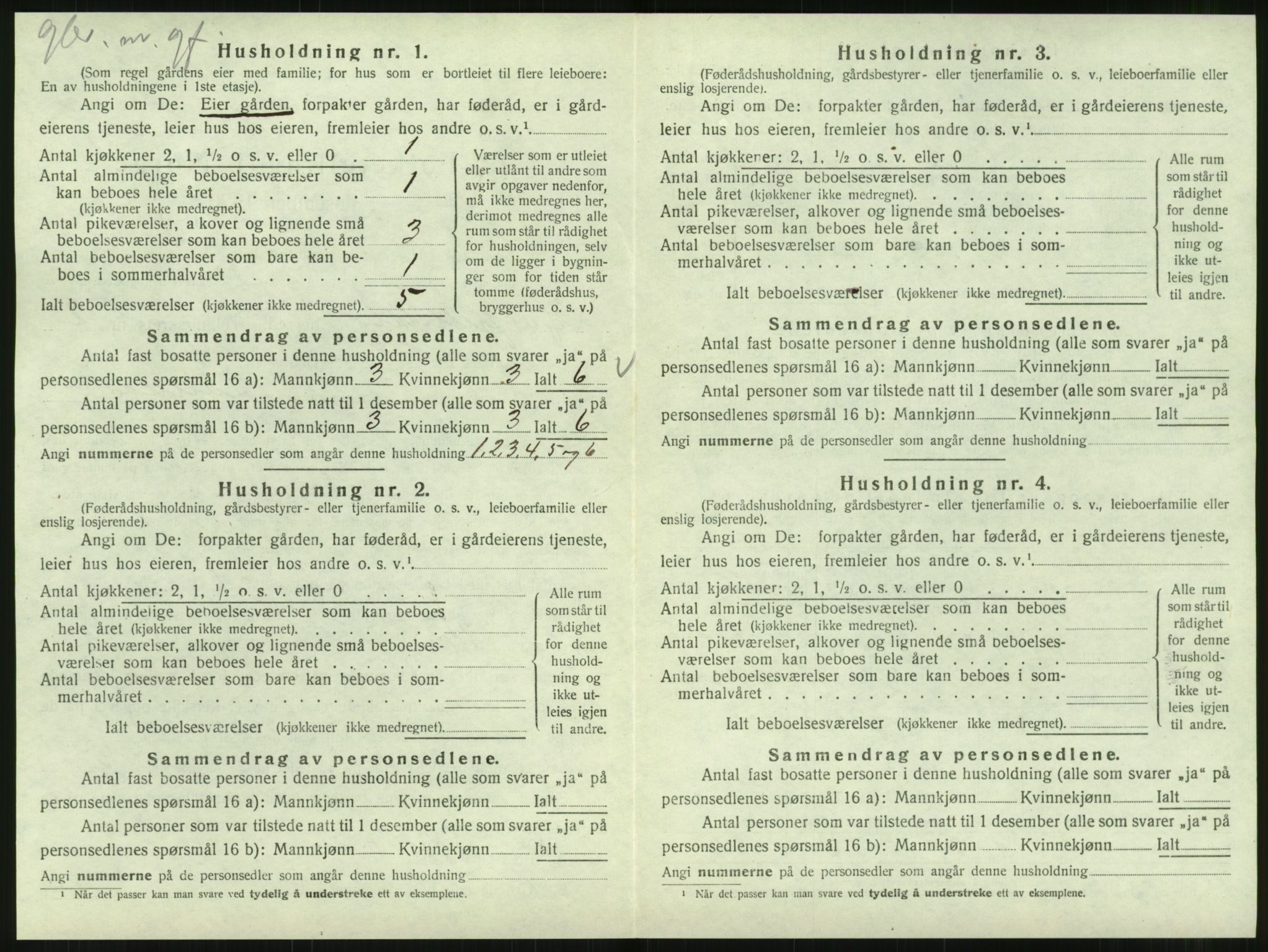 SAT, 1920 census for Hattfjelldal, 1920, p. 87