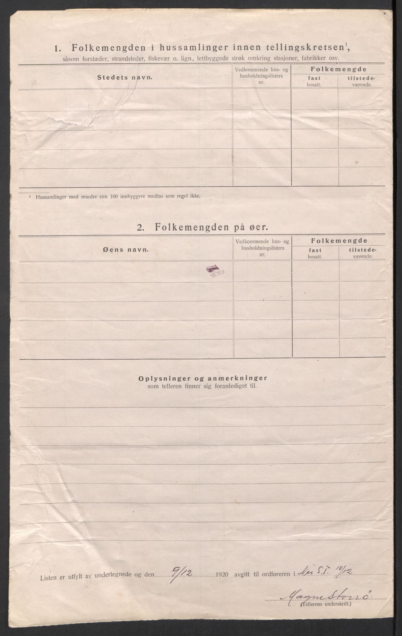 SAT, 1920 census for Nes (ST), 1920, p. 14