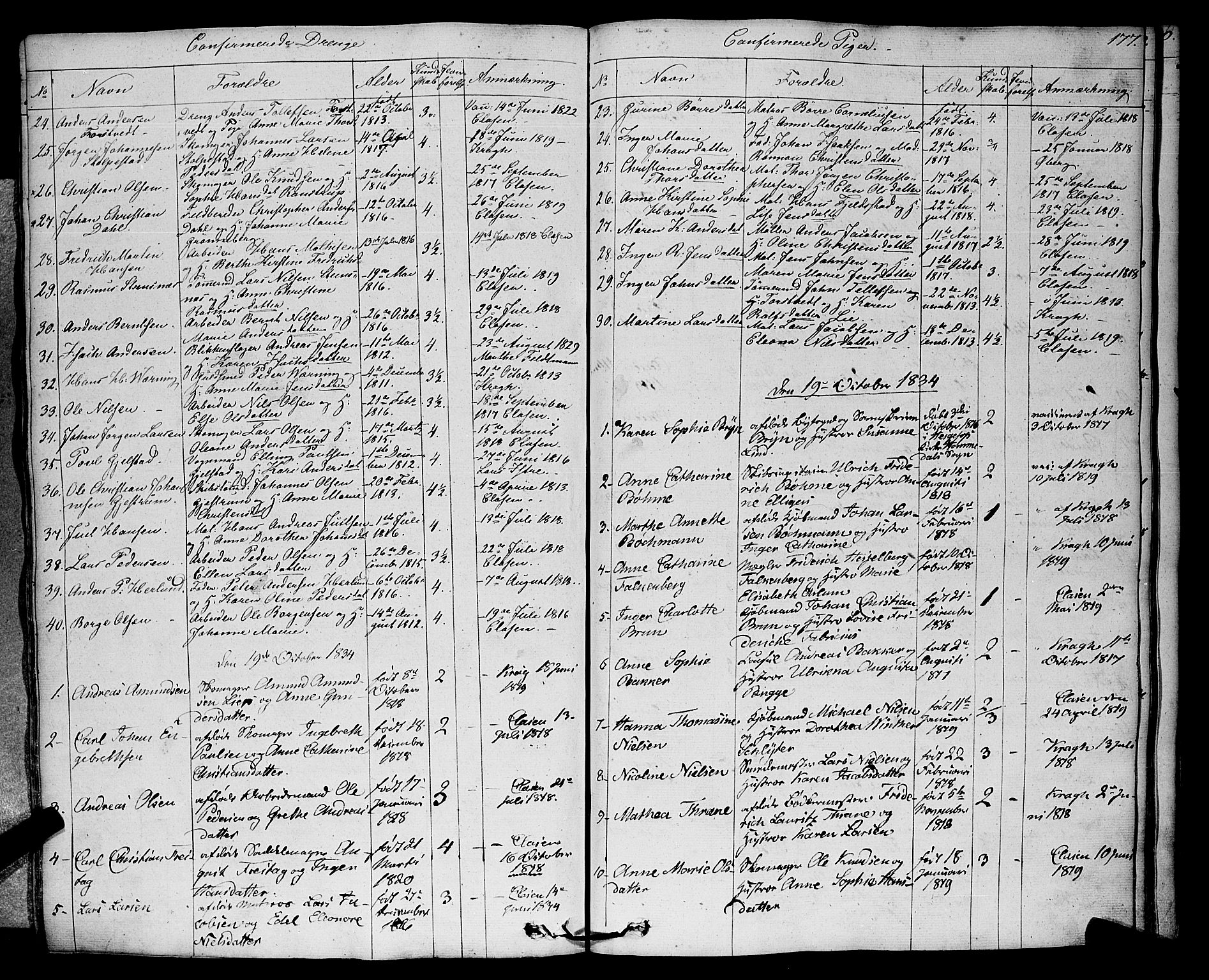 Larvik kirkebøker, SAKO/A-352/F/Fa/L0002: Parish register (official) no. I 2, 1825-1847, p. 177