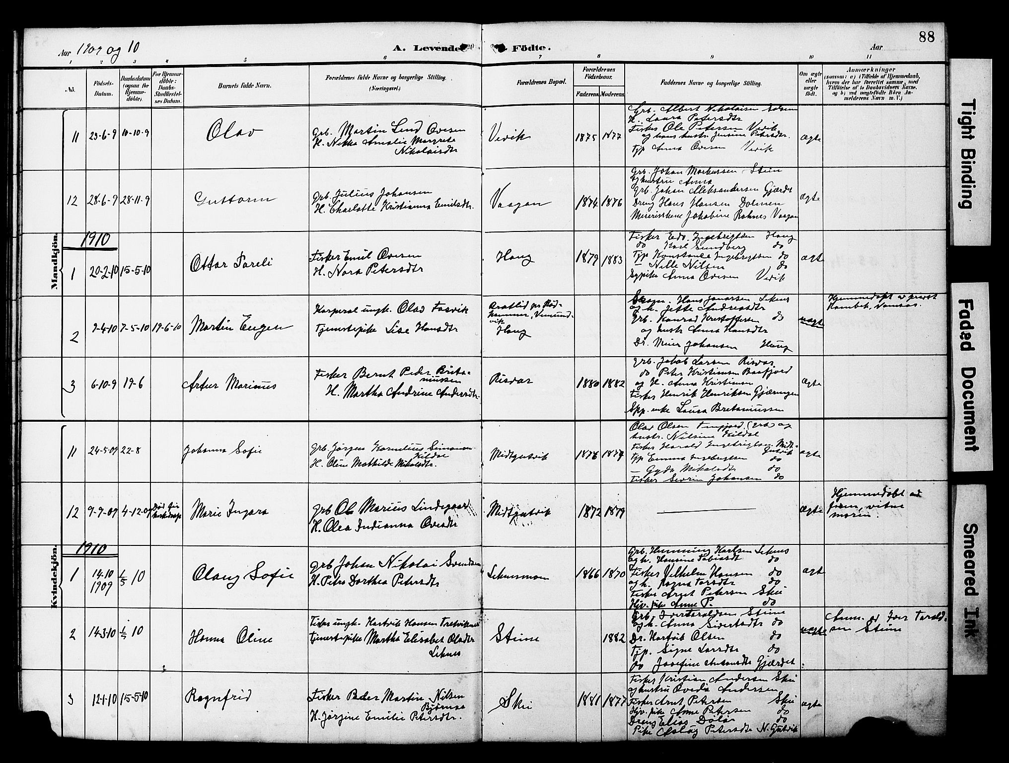 Ministerialprotokoller, klokkerbøker og fødselsregistre - Nord-Trøndelag, SAT/A-1458/788/L0701: Parish register (copy) no. 788C01, 1888-1913, p. 88