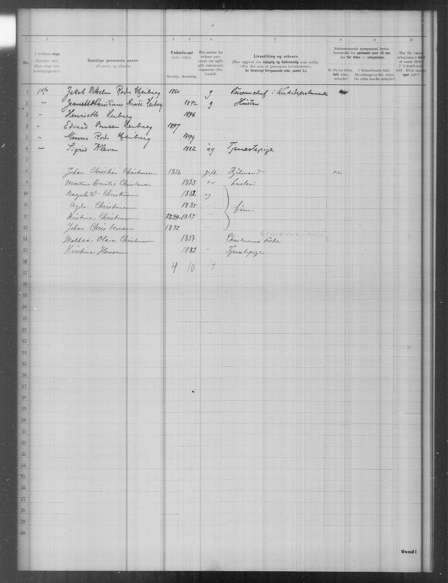 OBA, Municipal Census 1902 for Kristiania, 1902, p. 15999