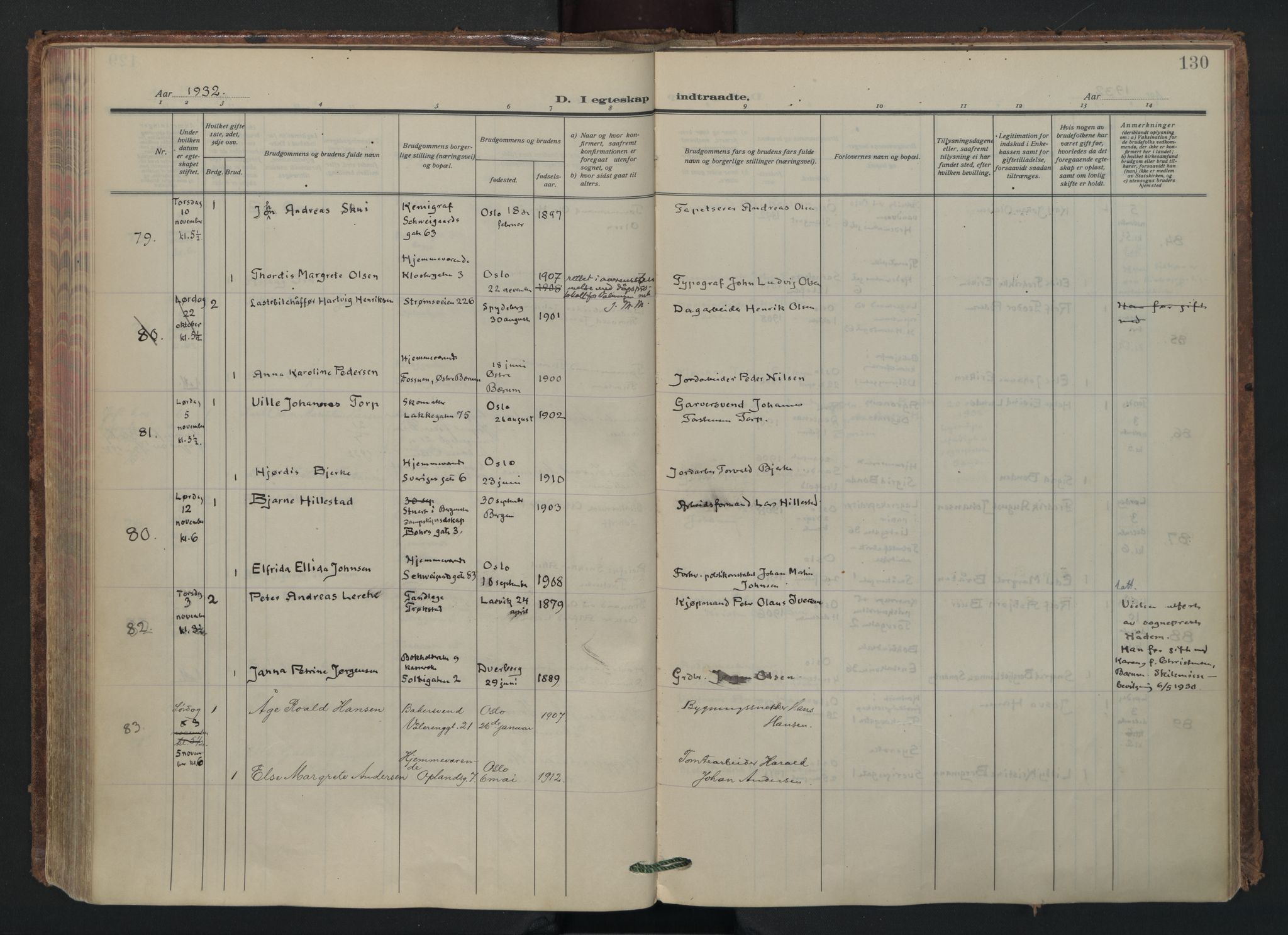 Vålerengen prestekontor Kirkebøker, AV/SAO-A-10878/F/Fa/L0005: Parish register (official) no. 5, 1924-1936, p. 130