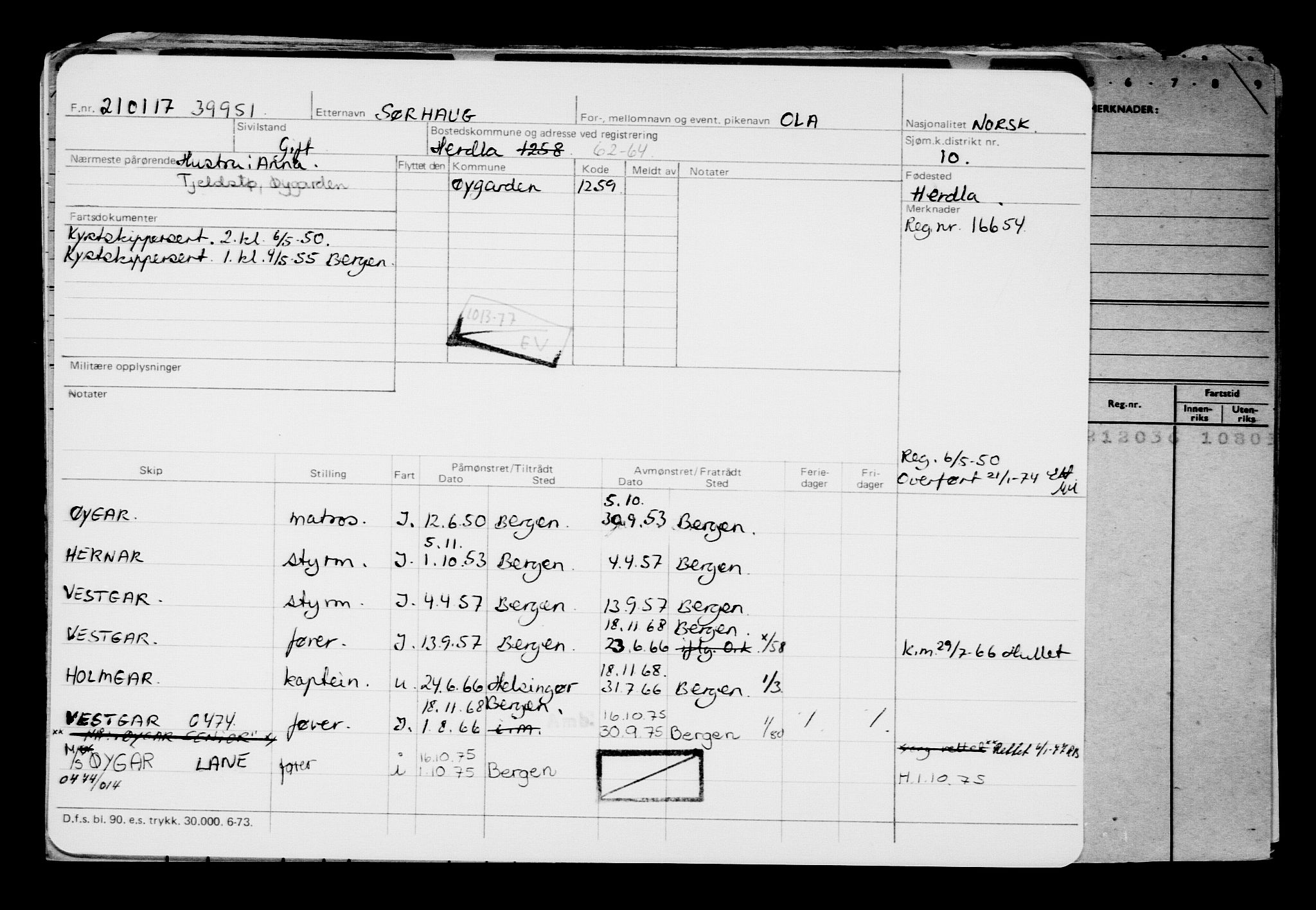 Direktoratet for sjømenn, AV/RA-S-3545/G/Gb/L0145: Hovedkort, 1917, p. 408