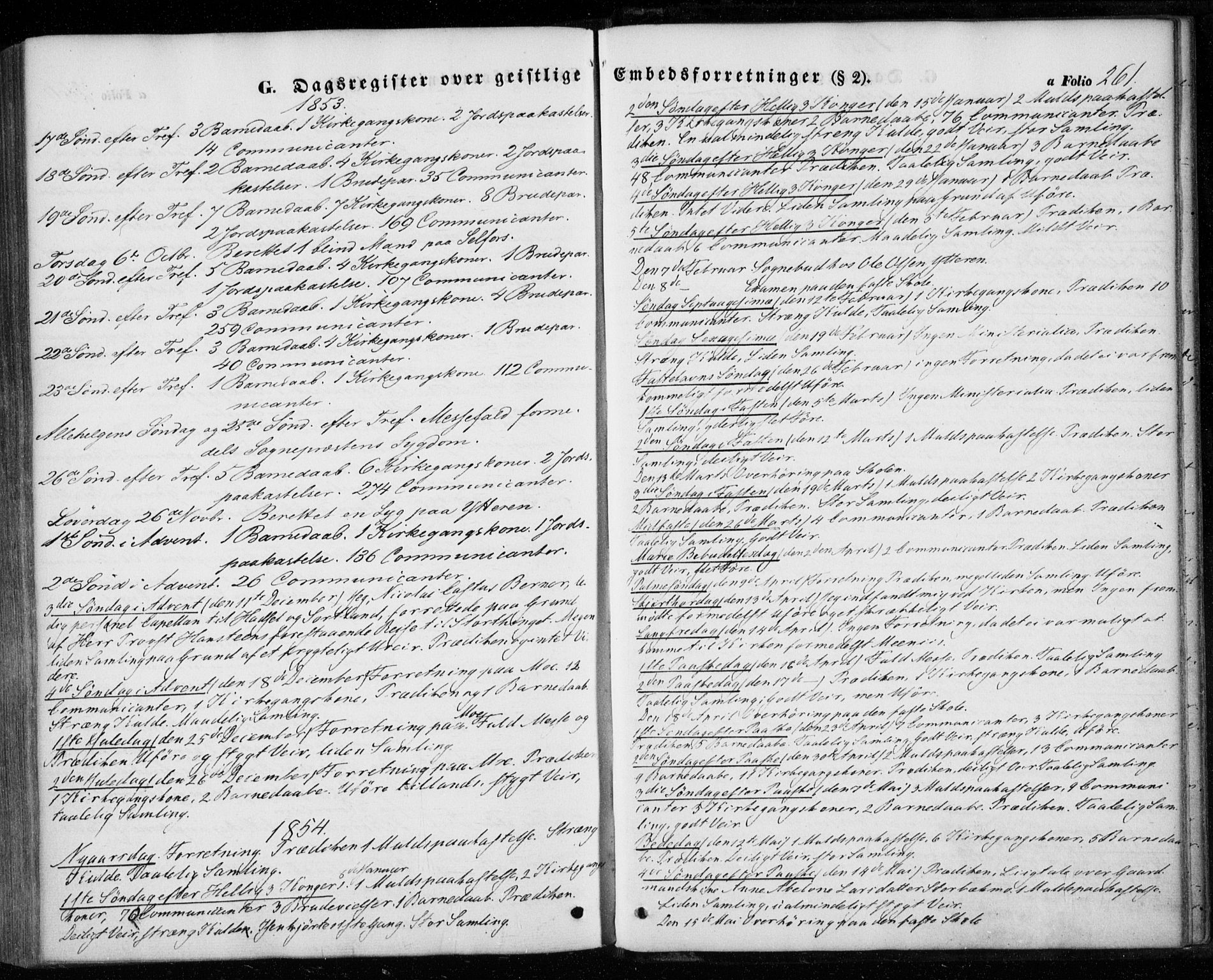 Ministerialprotokoller, klokkerbøker og fødselsregistre - Nordland, SAT/A-1459/827/L0392: Parish register (official) no. 827A04, 1853-1866, p. 261