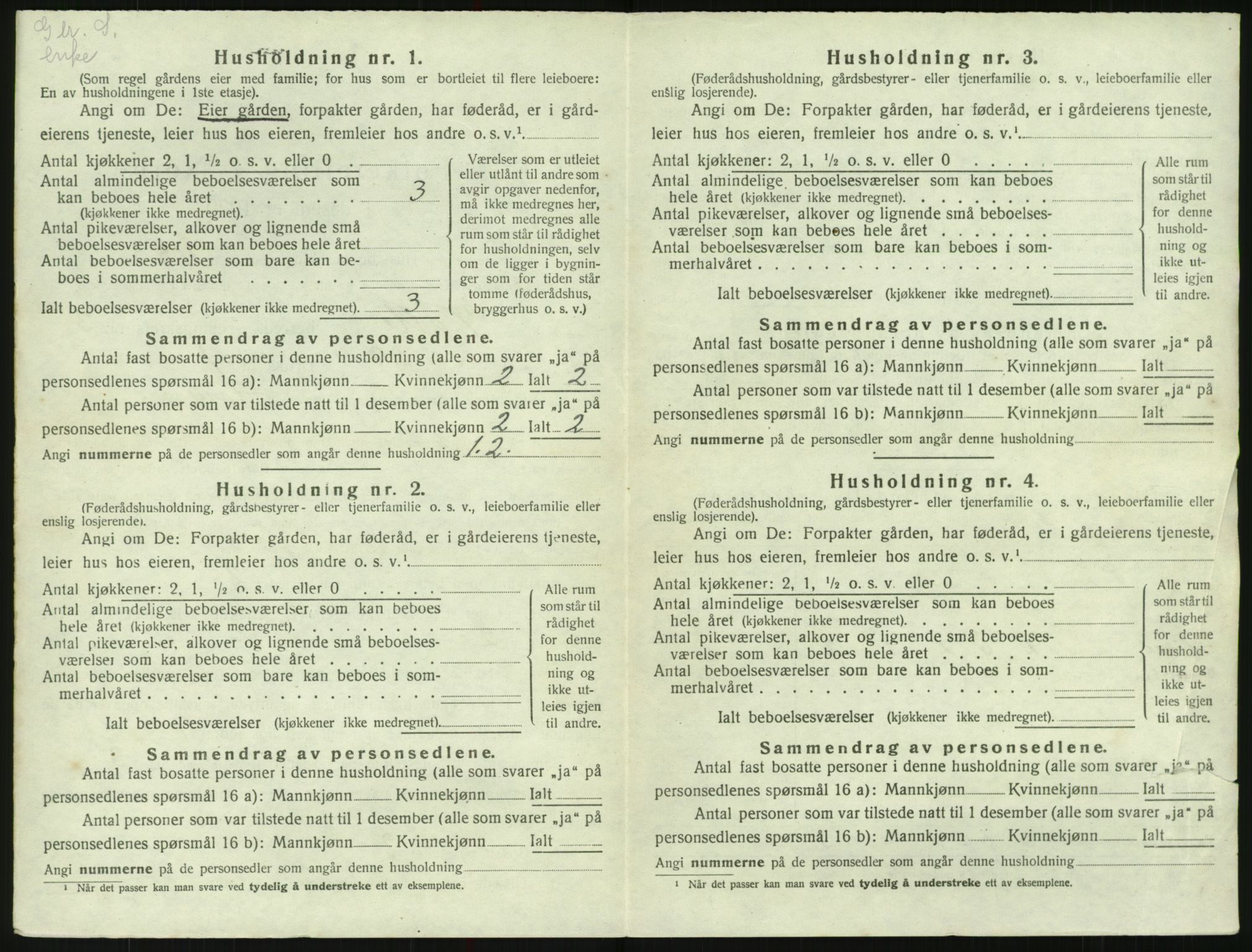 SAK, 1920 census for Valle, 1920, p. 318