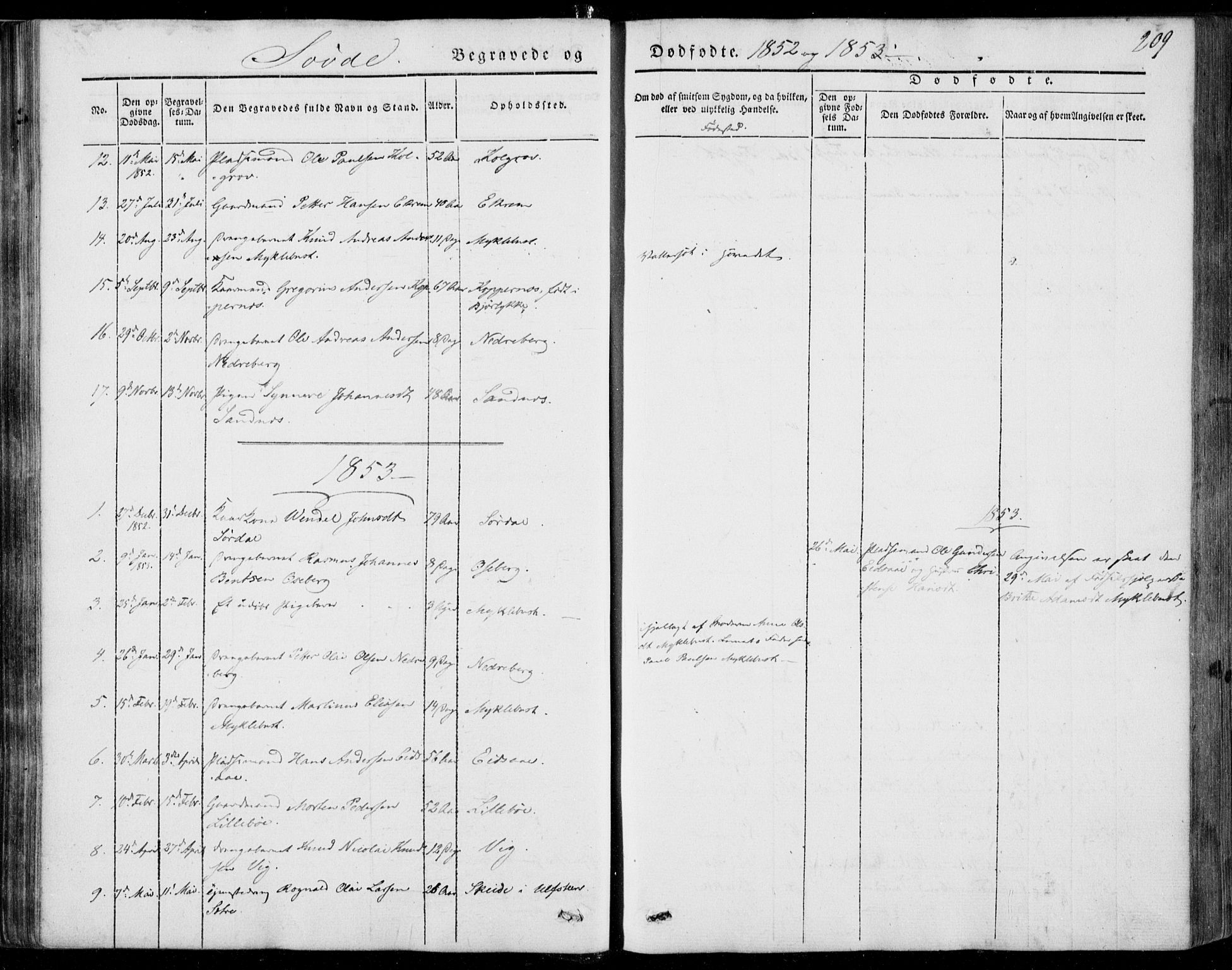 Ministerialprotokoller, klokkerbøker og fødselsregistre - Møre og Romsdal, SAT/A-1454/502/L0023: Parish register (official) no. 502A01, 1844-1873, p. 209