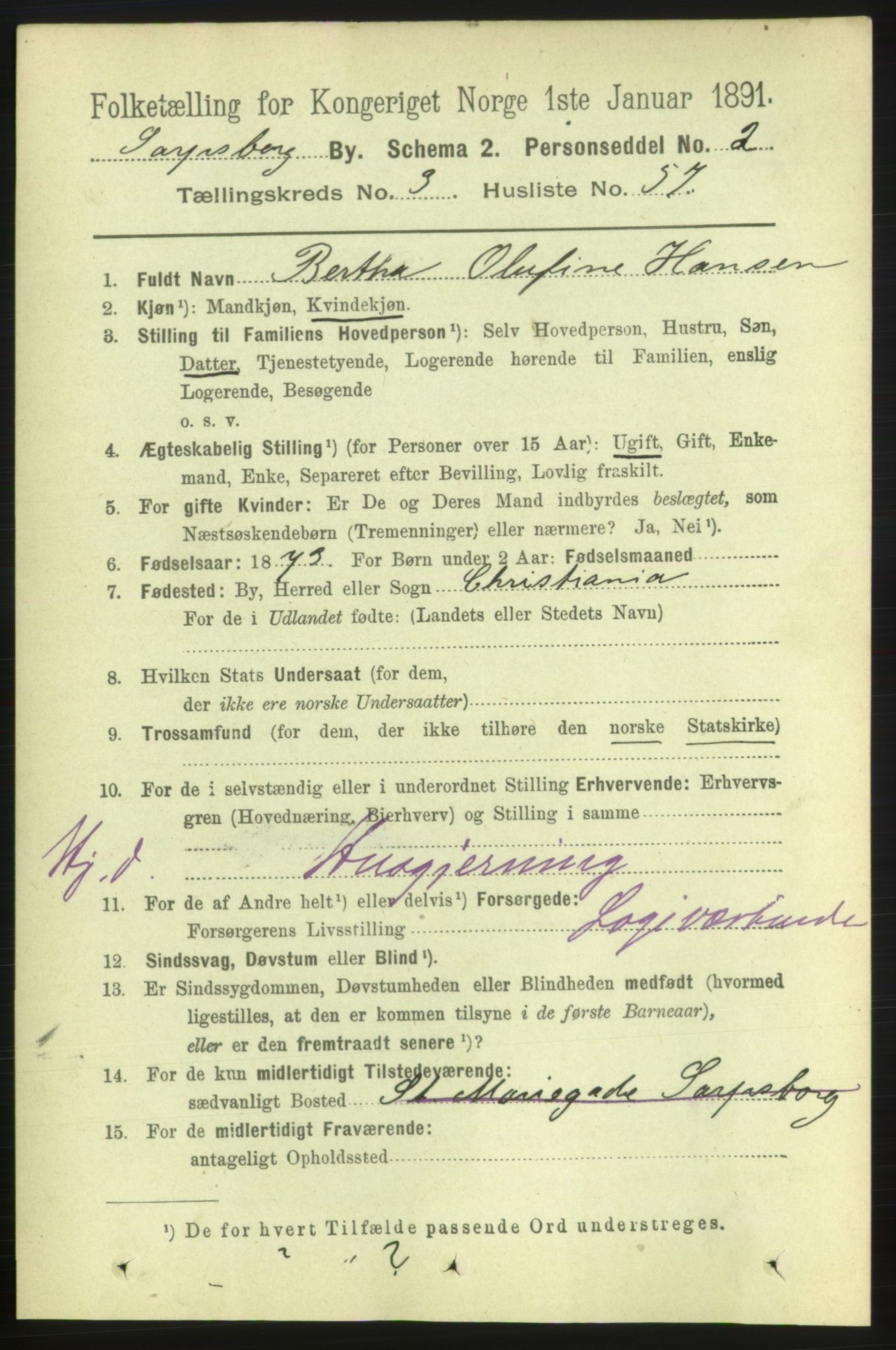 RA, 1891 census for 0102 Sarpsborg, 1891, p. 2984