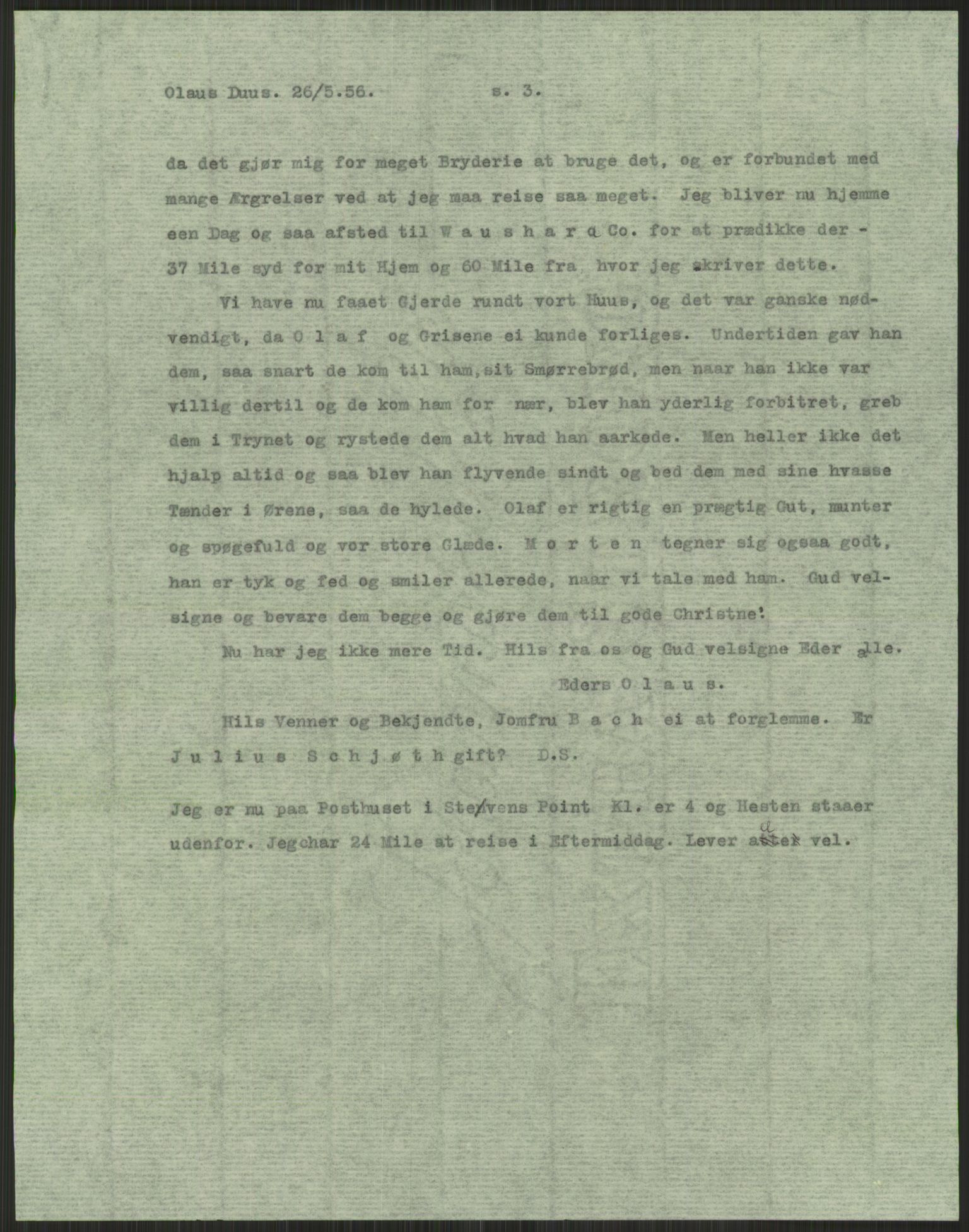 Samlinger til kildeutgivelse, Amerikabrevene, AV/RA-EA-4057/F/L0022: Innlån fra Vestfold. Innlån fra Telemark: Bratås - Duus, 1838-1914, p. 285