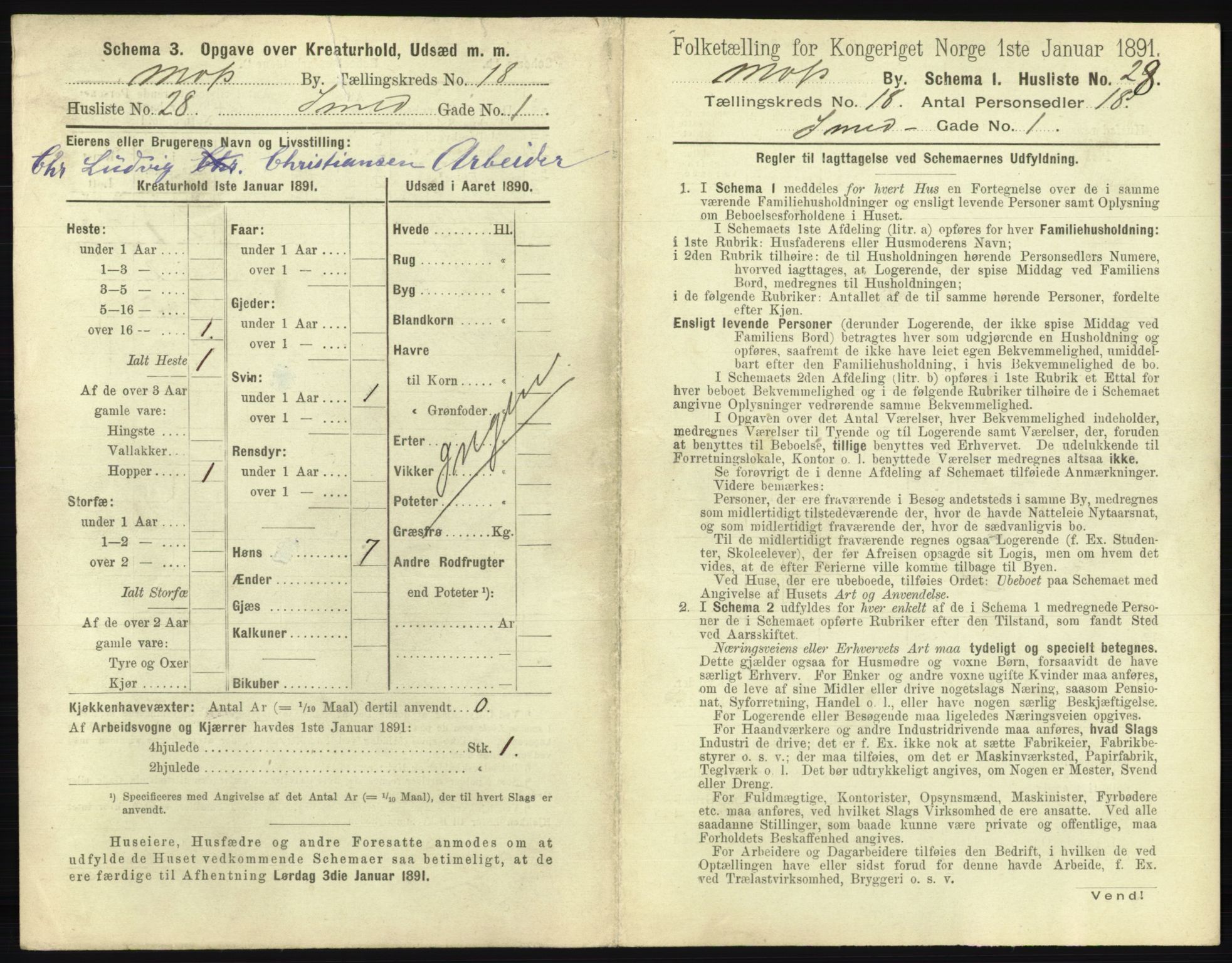 RA, 1891 census for 0104 Moss, 1891, p. 1182