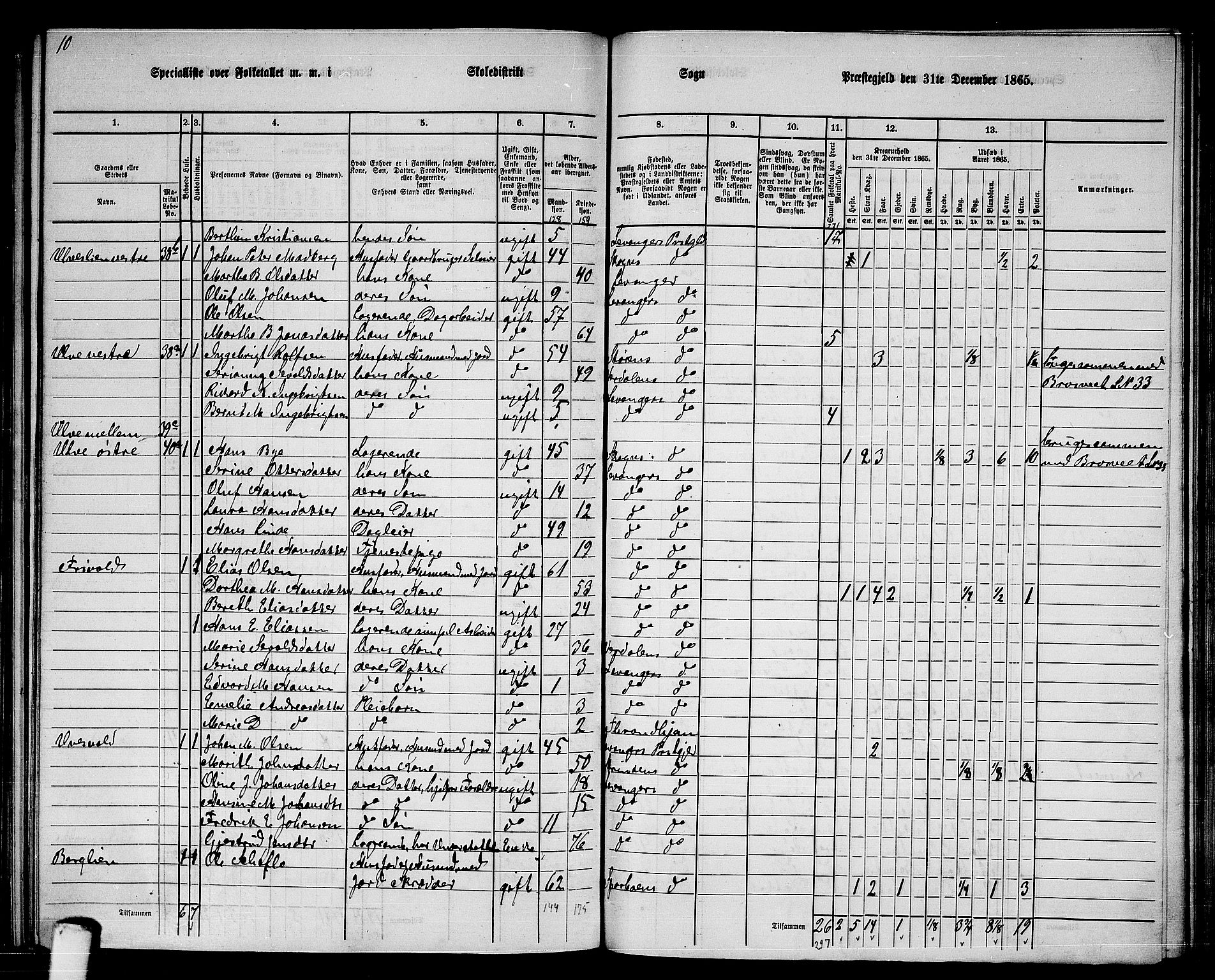 RA, 1865 census for Levanger/Levanger, 1865, p. 36