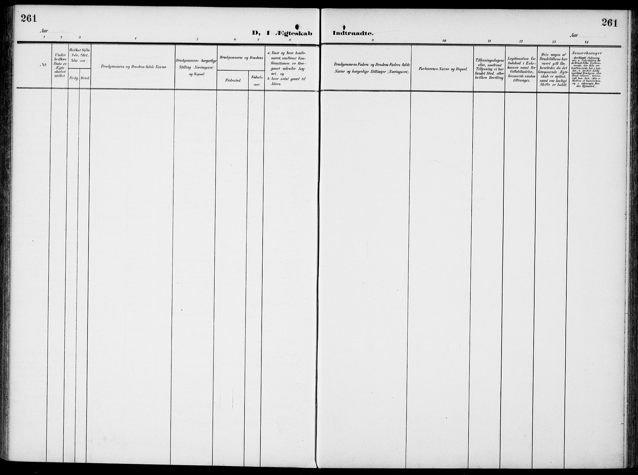 Gjerpen kirkebøker, SAKO/A-265/F/Fa/L0012: Parish register (official) no. I 12, 1905-1913, p. 261