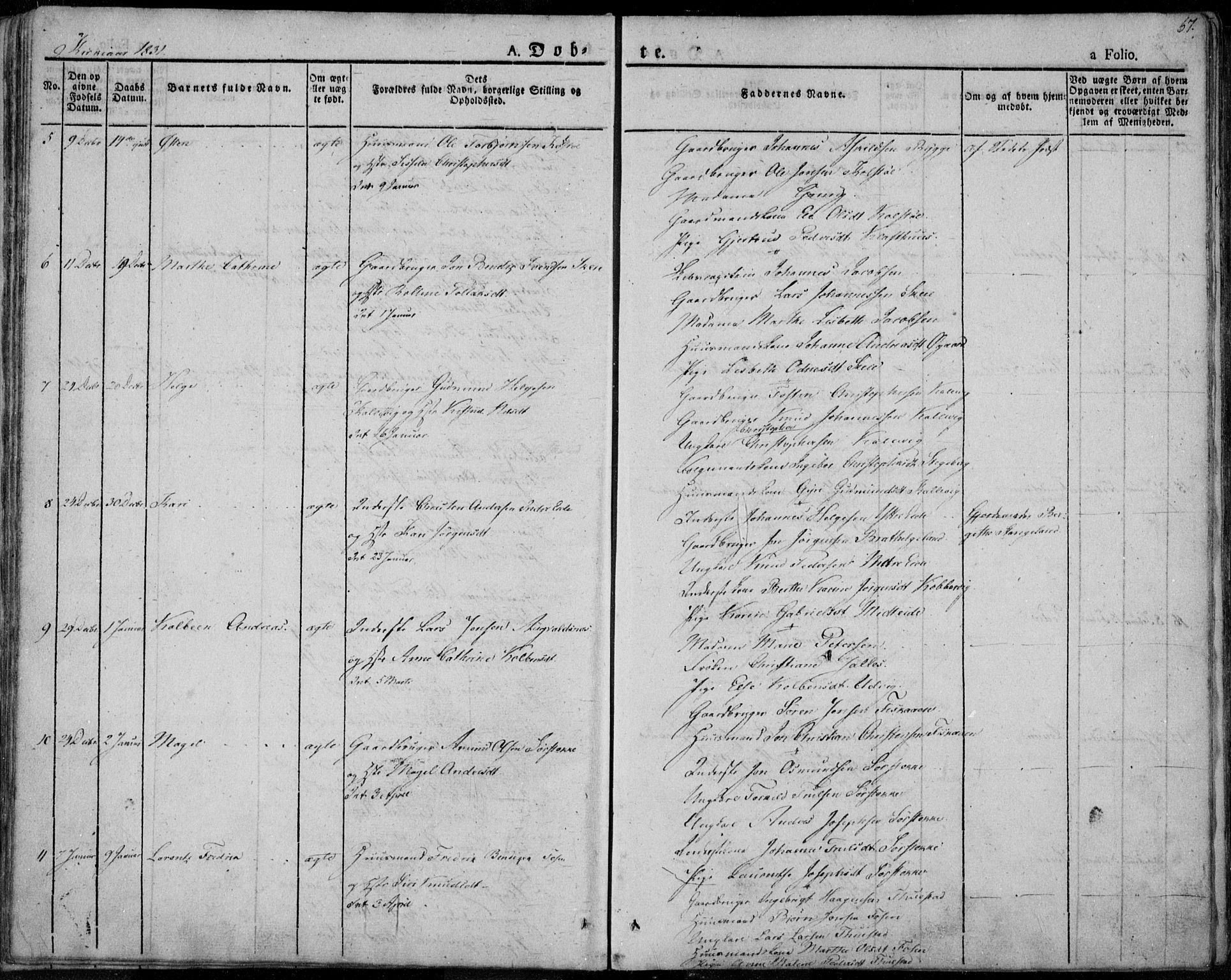 Avaldsnes sokneprestkontor, SAST/A -101851/H/Ha/Haa/L0005: Parish register (official) no. A 5.1, 1825-1841, p. 67