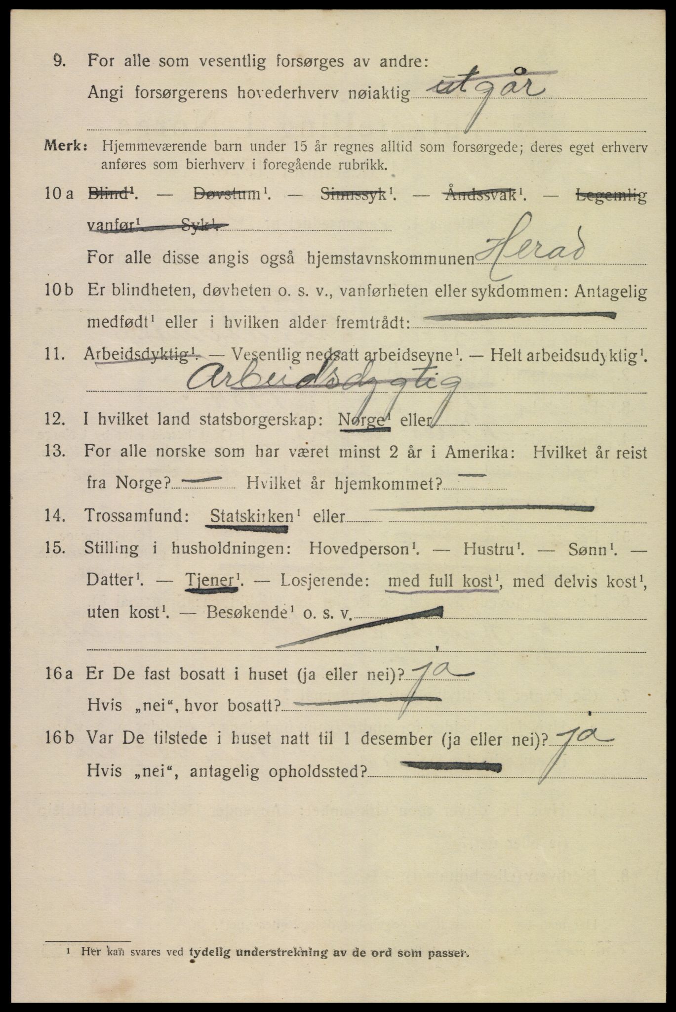 SAK, 1920 census for Flekkefjord, 1920, p. 3825