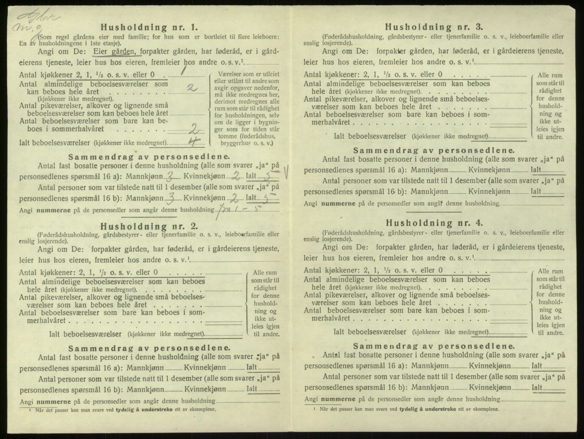 SAB, 1920 census for Hosanger, 1920, p. 605