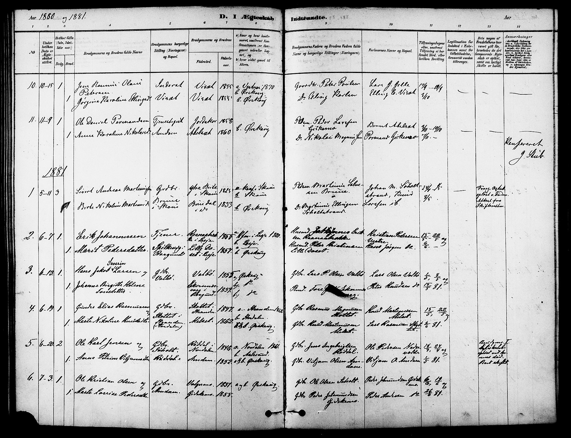 Ministerialprotokoller, klokkerbøker og fødselsregistre - Møre og Romsdal, SAT/A-1454/522/L0315: Parish register (official) no. 522A10, 1878-1890