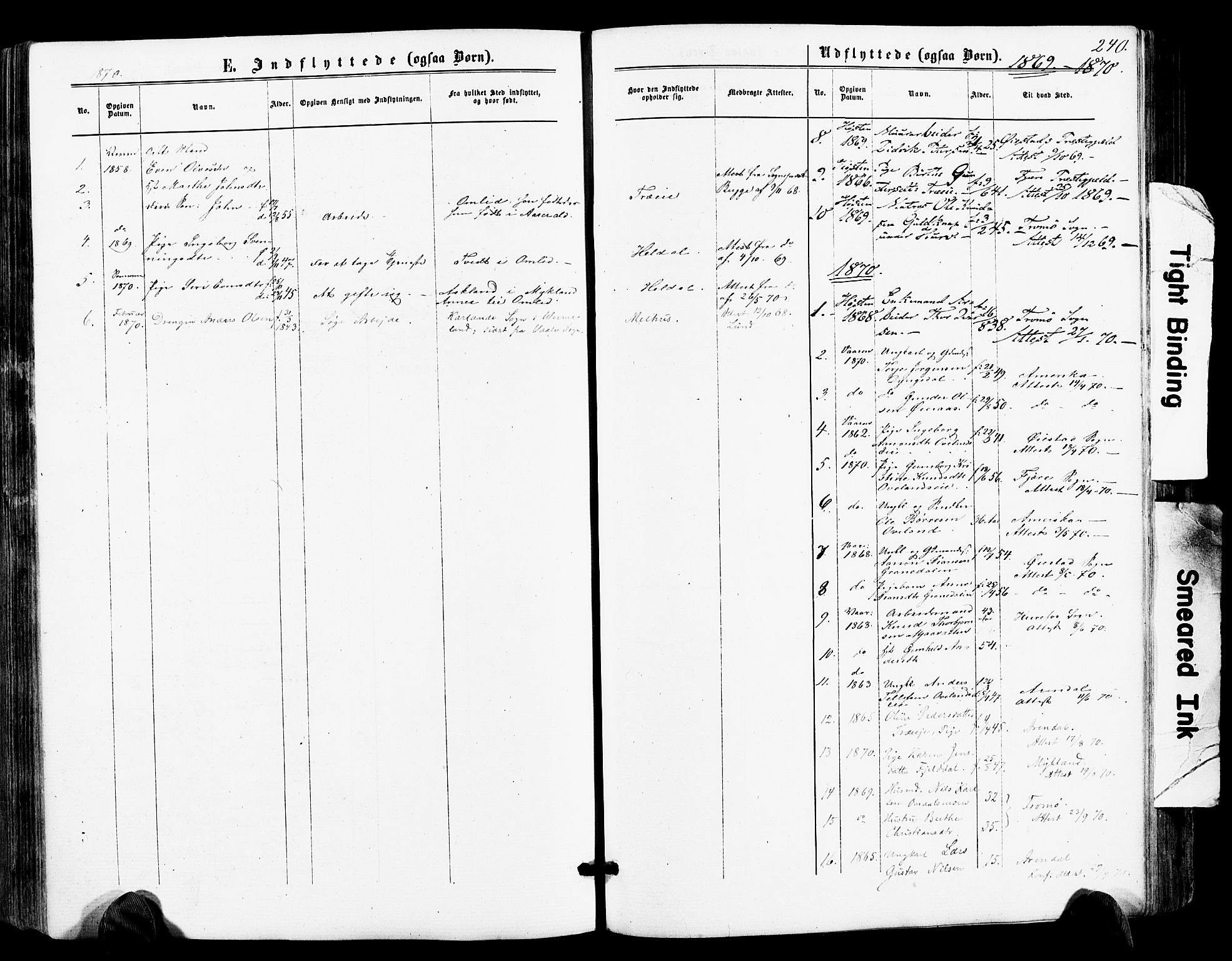 Froland sokneprestkontor, SAK/1111-0013/F/Fa/L0003: Parish register (official) no. A 3, 1864-1881, p. 240