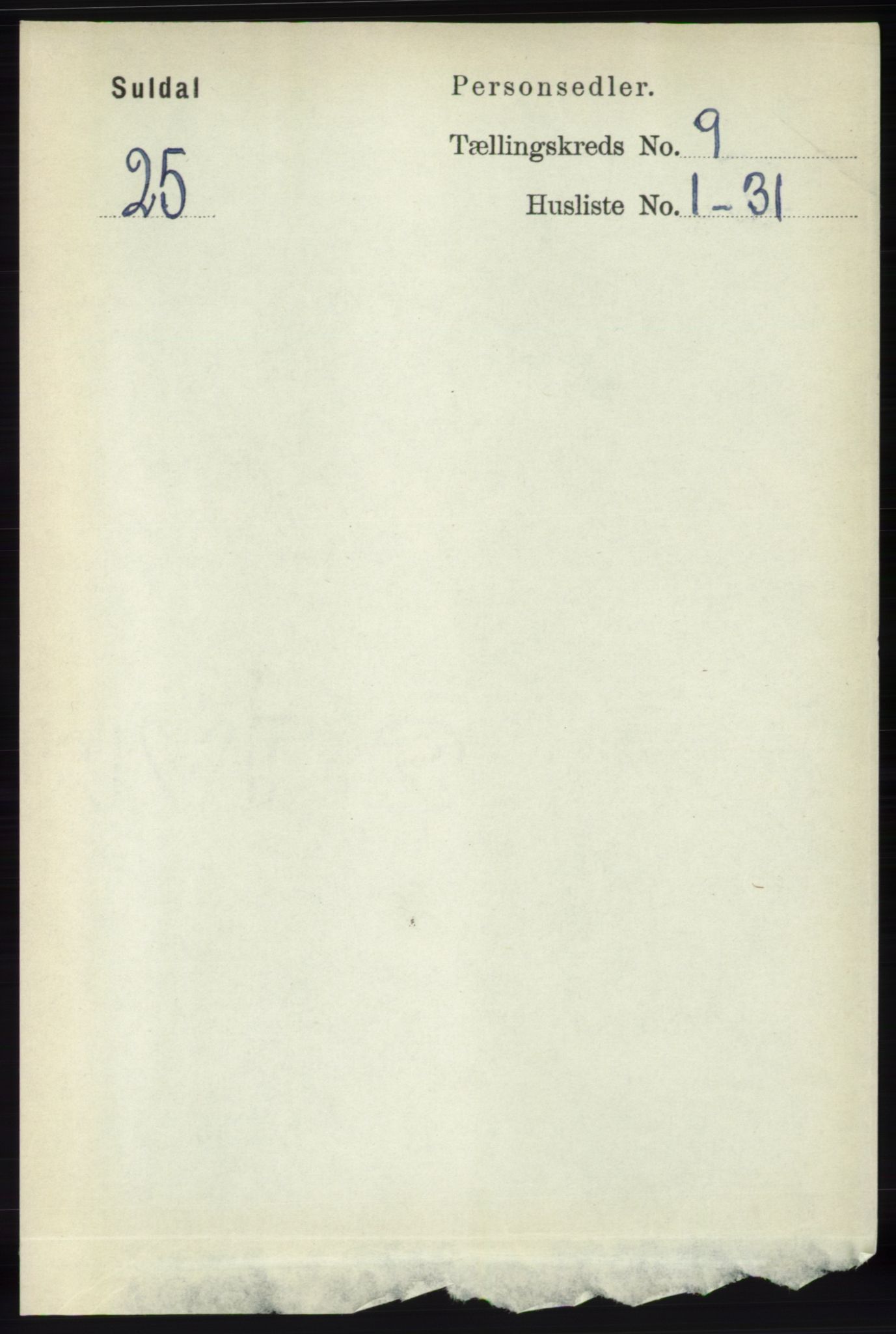 RA, 1891 census for 1134 Suldal, 1891, p. 2655