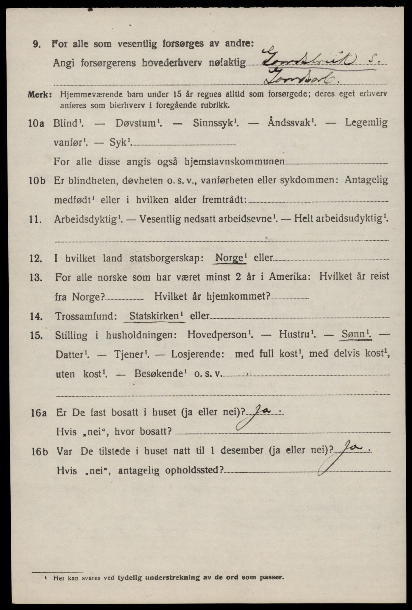 SAST, 1920 census for Sand, 1920, p. 1998