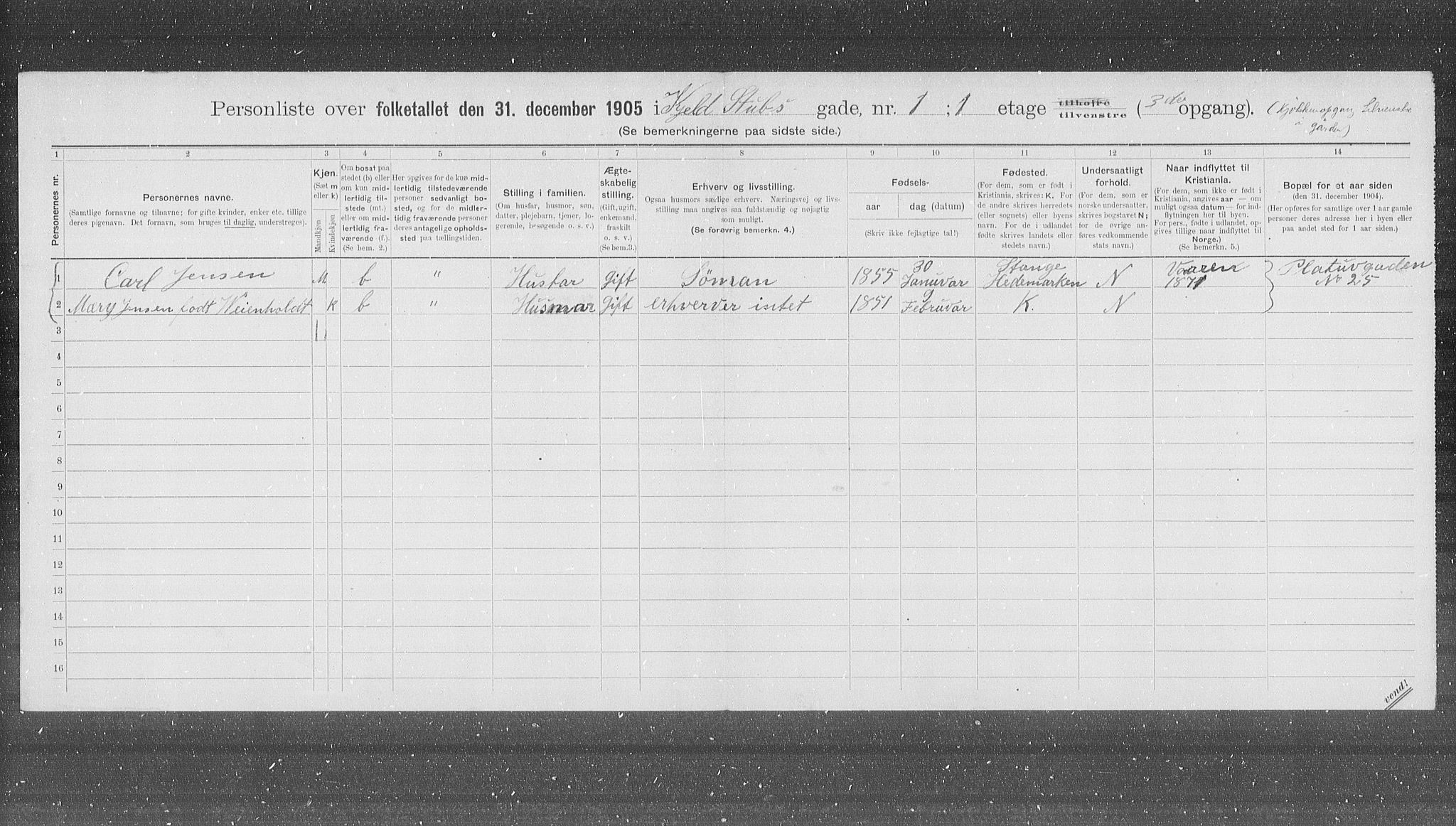 OBA, Municipal Census 1905 for Kristiania, 1905, p. 26887