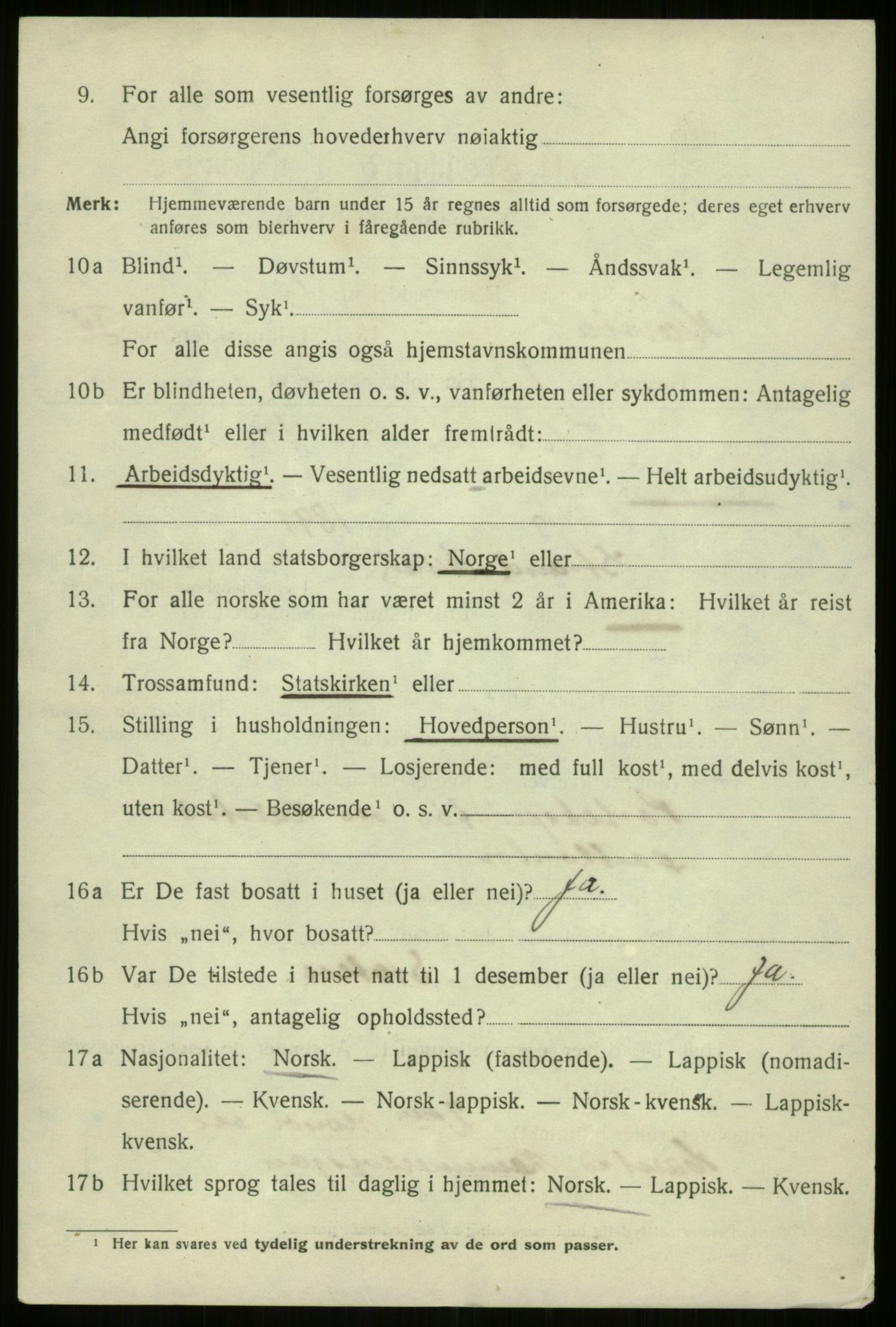 SATØ, 1920 census for Harstad, 1920, p. 5155