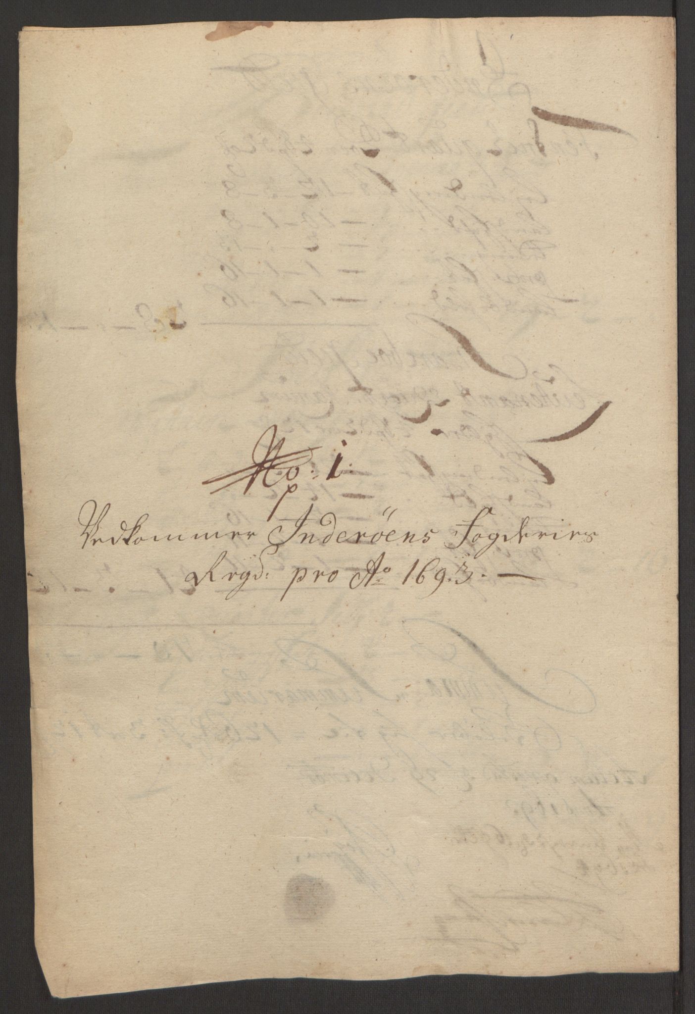 Rentekammeret inntil 1814, Reviderte regnskaper, Fogderegnskap, AV/RA-EA-4092/R63/L4308: Fogderegnskap Inderøy, 1692-1694, p. 513