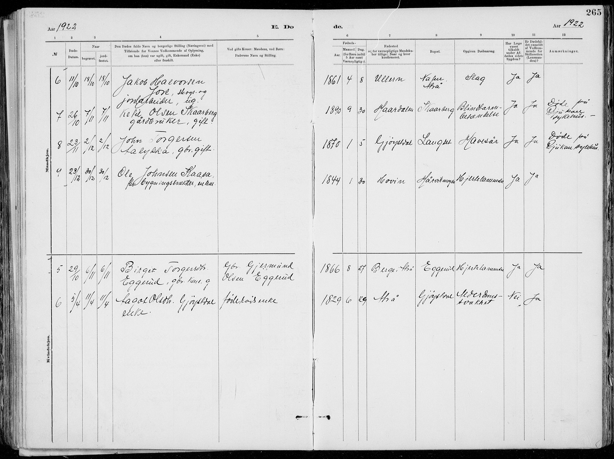 Tinn kirkebøker, SAKO/A-308/F/Fa/L0007: Parish register (official) no. I 7, 1878-1922, p. 265