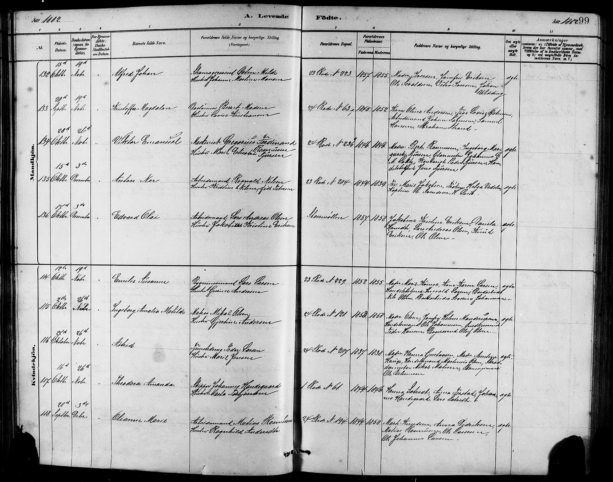 Sandviken Sokneprestembete, AV/SAB-A-77601/H/Hb/L0001: Parish register (copy) no. A 2, 1879-1892, p. 99