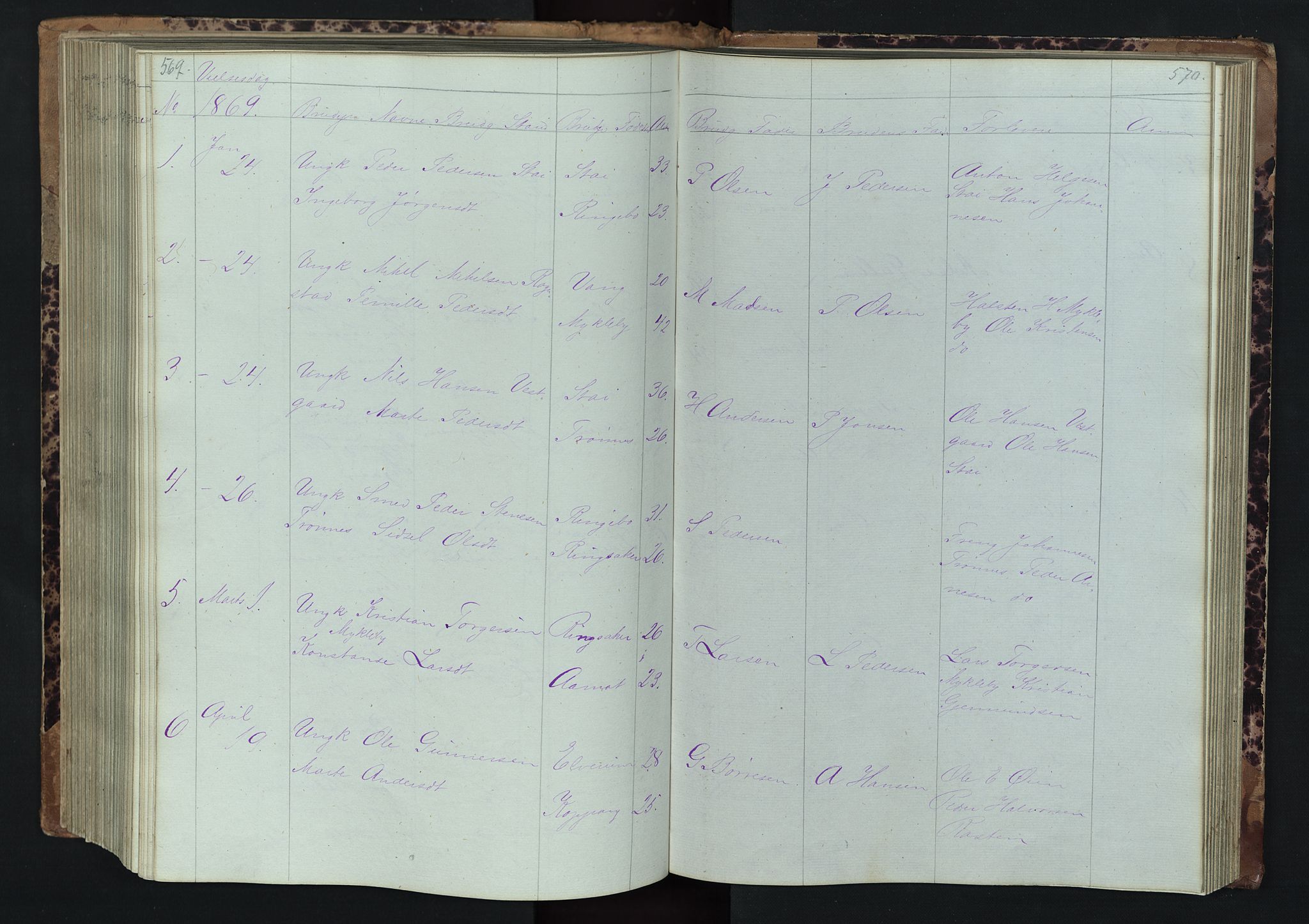 Stor-Elvdal prestekontor, AV/SAH-PREST-052/H/Ha/Hab/L0001: Parish register (copy) no. 1 /1, 1860-1894, p. 569-570