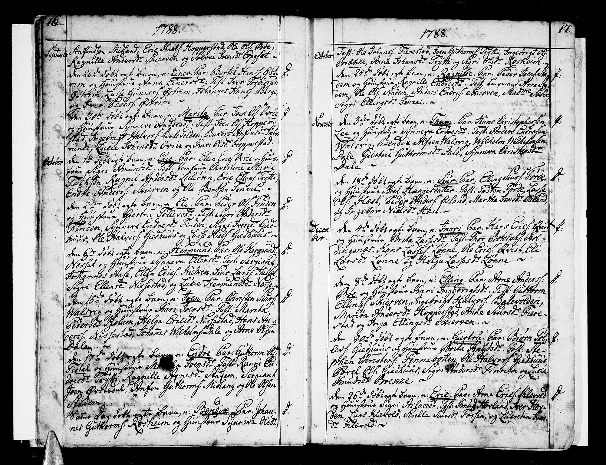 Vik sokneprestembete, SAB/A-81501: Parish register (official) no. A 5, 1787-1820, p. 16-17