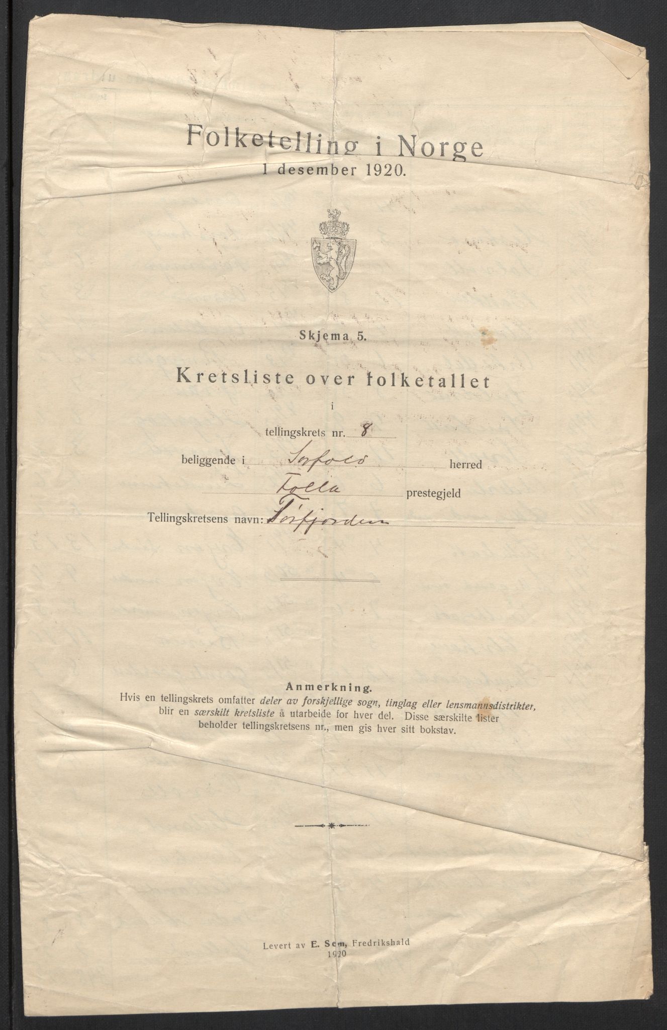 SAT, 1920 census for Sørfold, 1920, p. 27