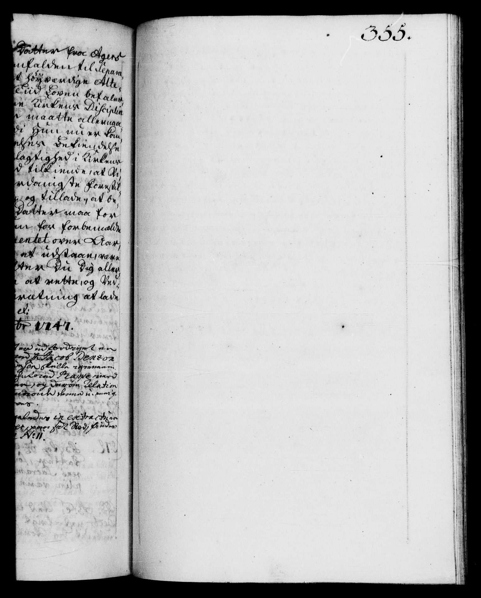 Danske Kanselli 1572-1799, RA/EA-3023/F/Fc/Fca/Fcab/L0031: Norske tegnelser, 1746-1748, p. 355a