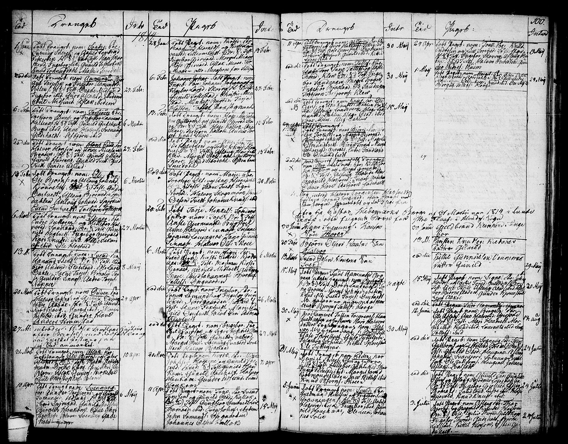 Kviteseid kirkebøker, SAKO/A-276/F/Fa/L0004: Parish register (official) no. I 4, 1800-1814, p. 100
