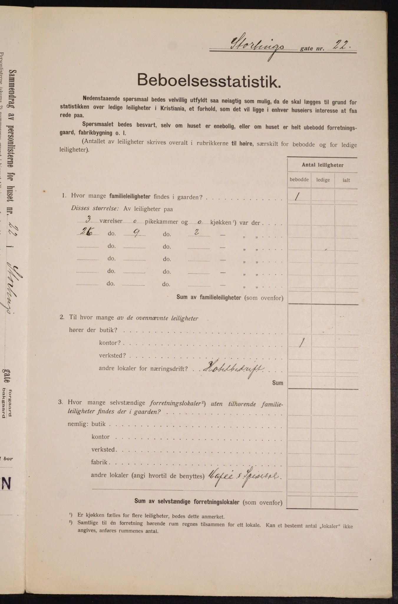 OBA, Municipal Census 1913 for Kristiania, 1913, p. 103664