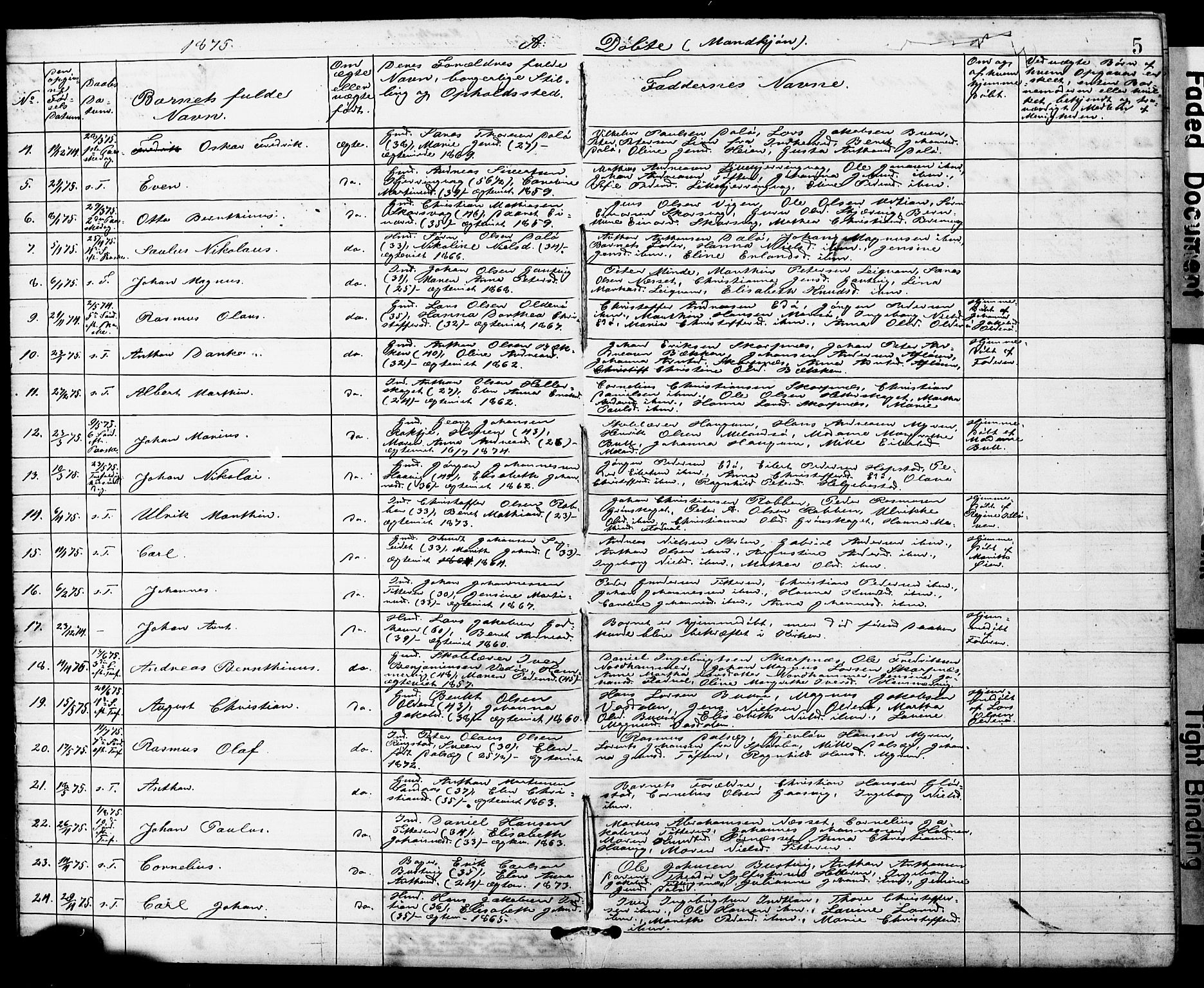 Ministerialprotokoller, klokkerbøker og fødselsregistre - Sør-Trøndelag, SAT/A-1456/634/L0541: Parish register (copy) no. 634C03, 1874-1891, p. 5